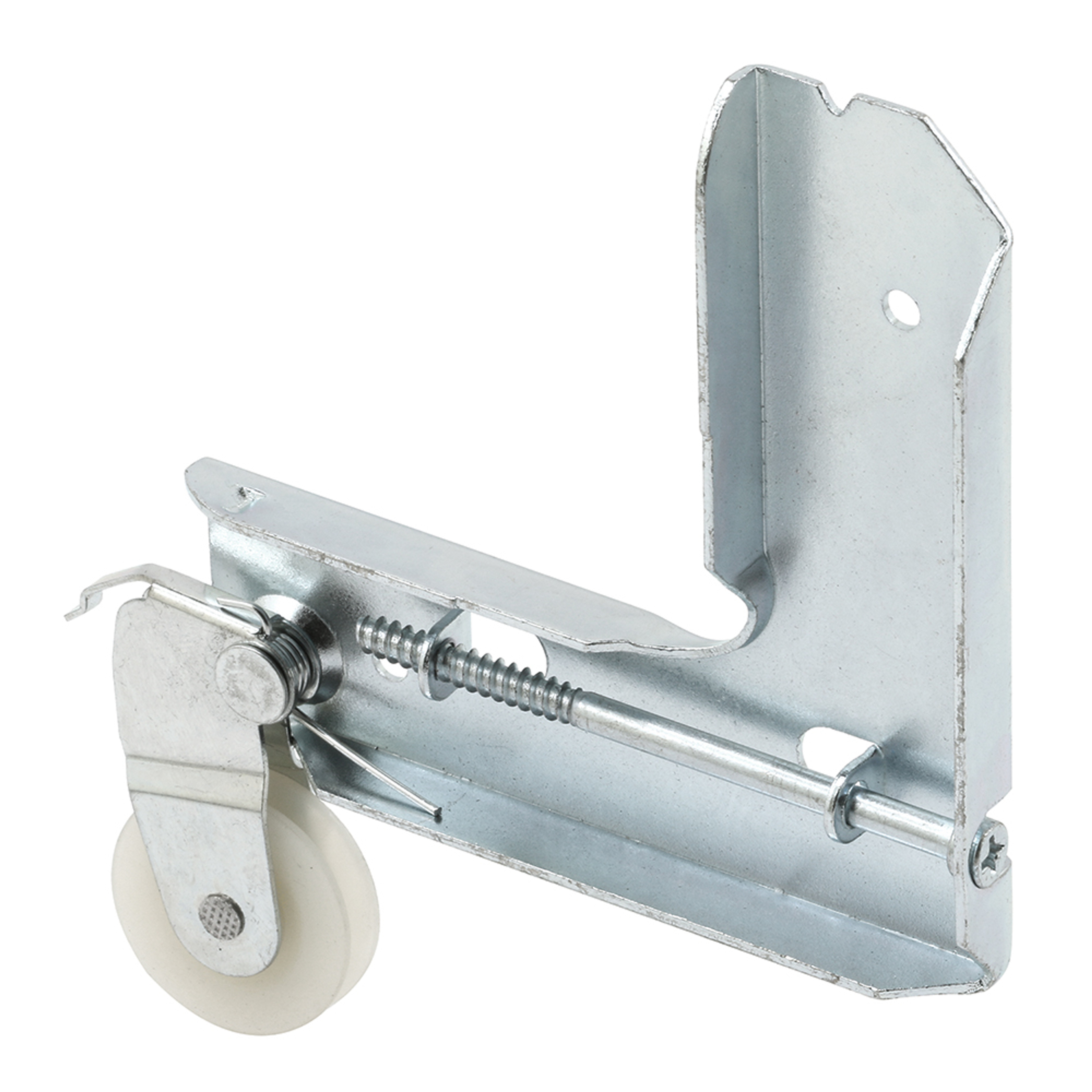 Sliding Screen Door Stamped Aluminum Corner with High Density Polyethylene Roller (Single Pack)