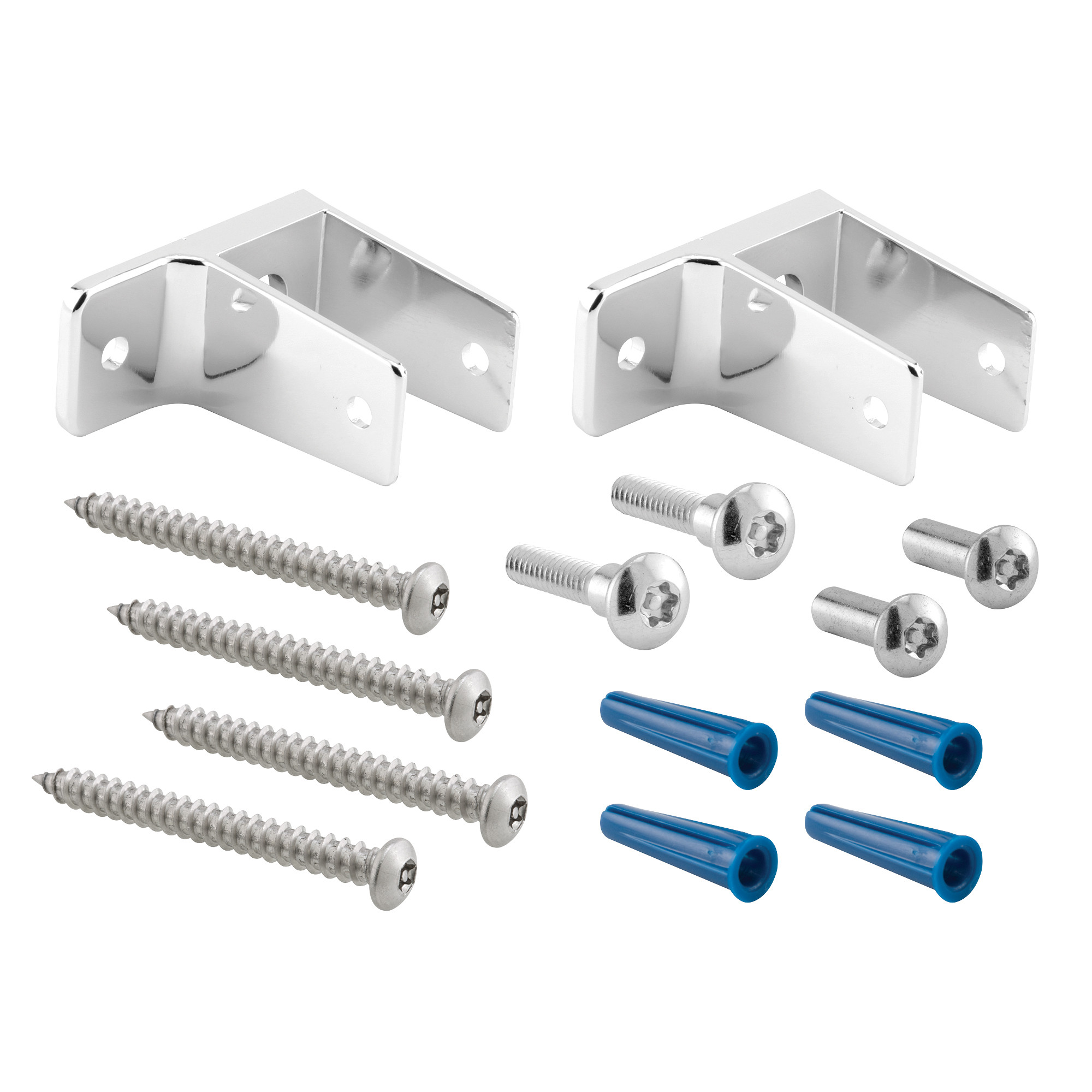 One Ear Wall Brackets, For 1 in. Panel, Zinc Alloy, Chrome Plated, T-27 Torx (Single Pack)
