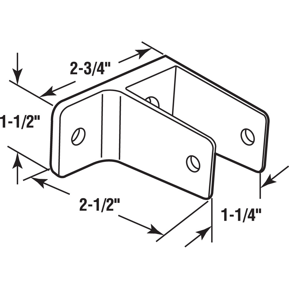 One Ear Wall Brackets, For 1 in. Panel, Zinc Alloy, Chrome Plated, T-27 Torx (Single Pack)