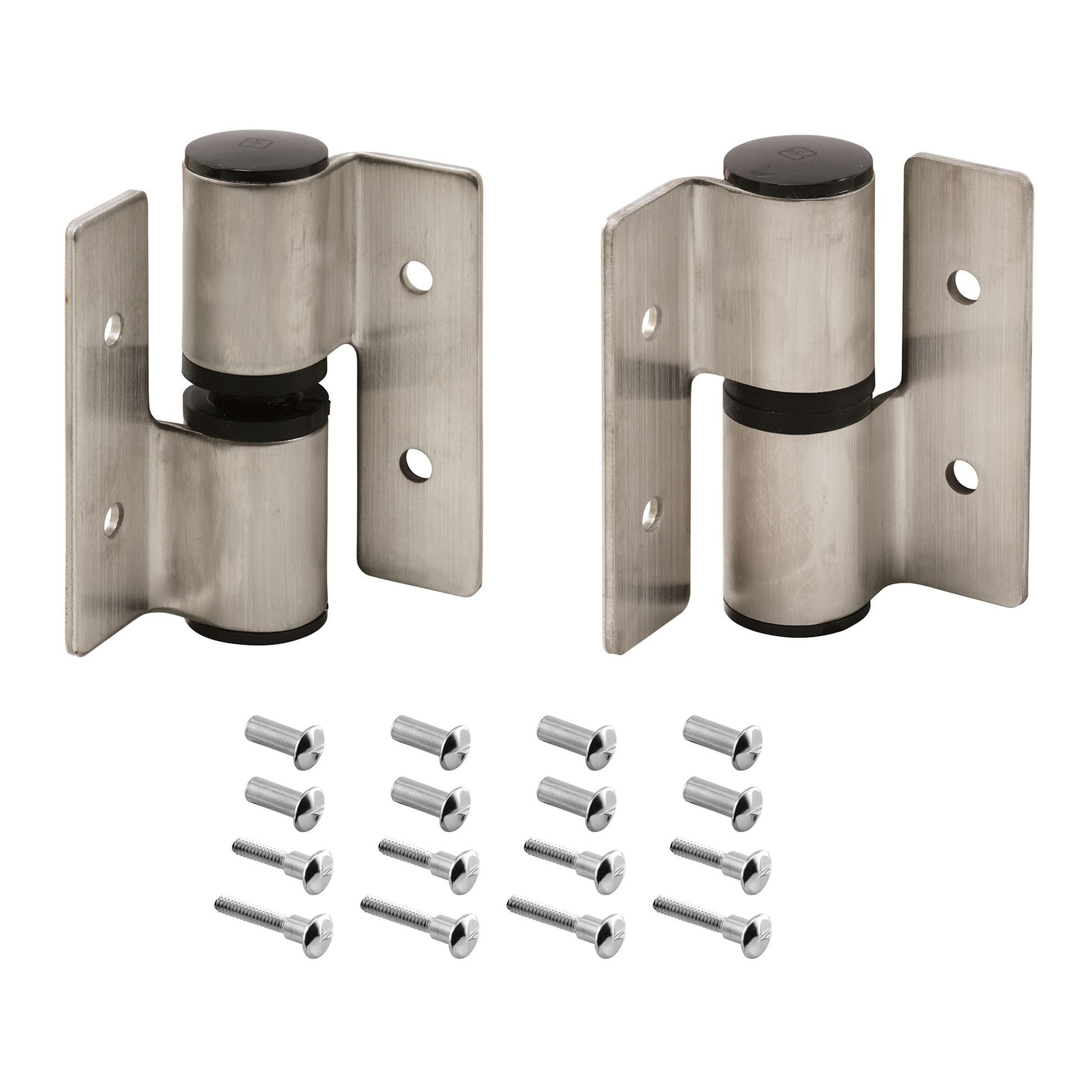 Surface Mounted Hinge Set, RH/IN - LH/OUT, w/Fasteners, Stainless Steel (Single Pack)