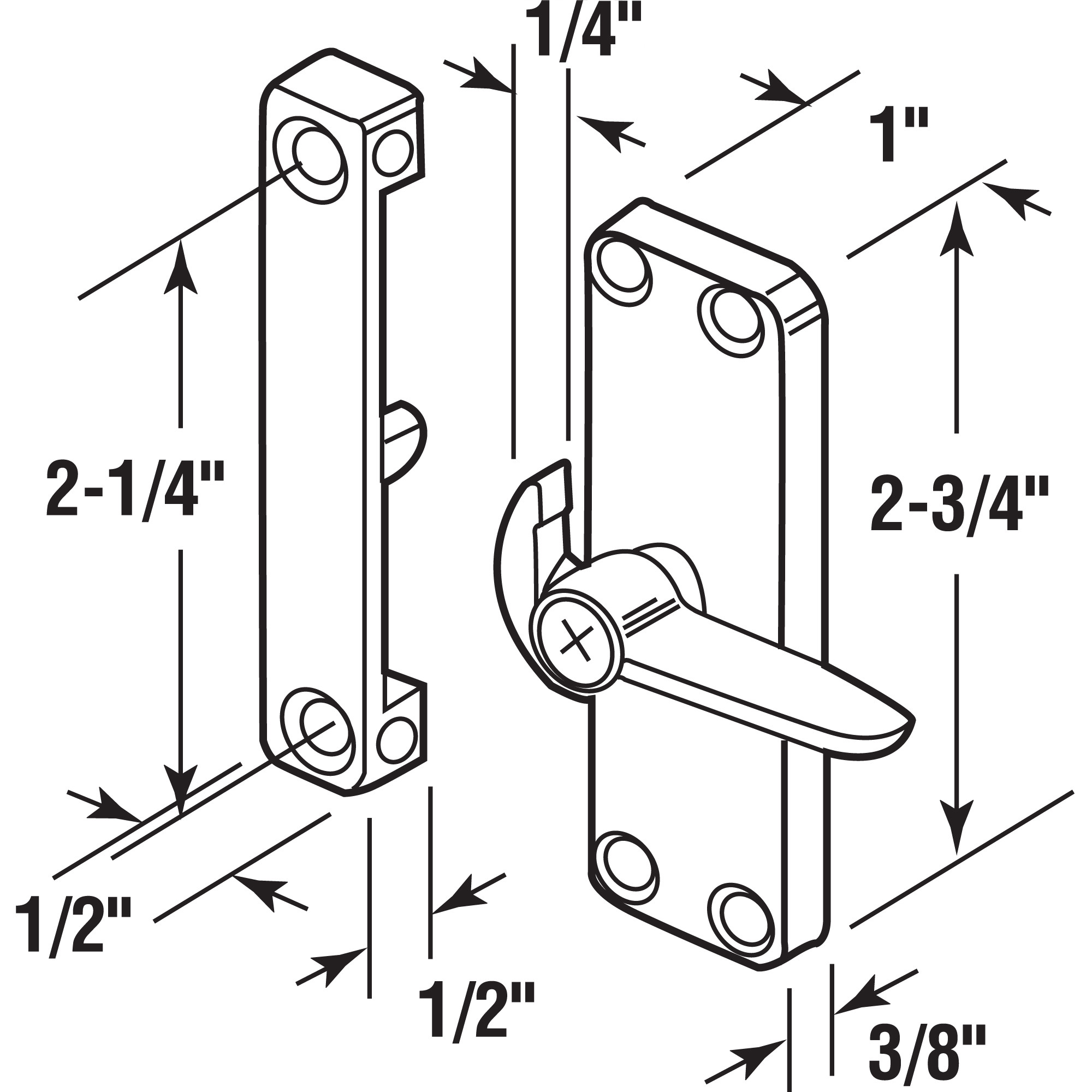 落下の Sliding Screen Door Latch, Left Hand, Chrome Diecast (Single Pack