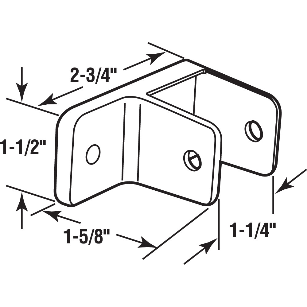 One Ear "Mini" Wall Bracket for 1-1/4 in. Panels, Zinc Alloy, Chrome Plated (Single Pack)