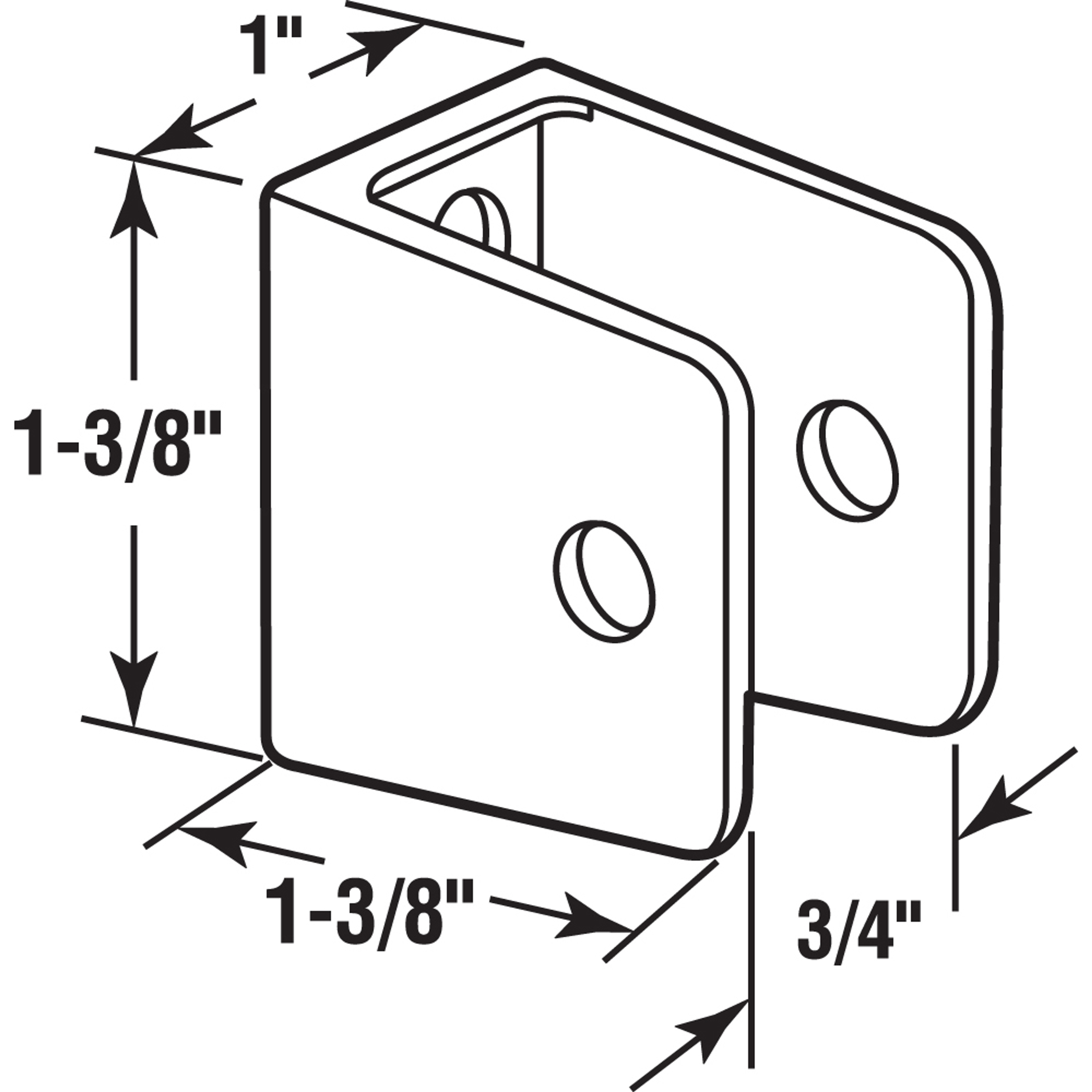 U-bracket for 3/4 in. Panels, Zinc Alloy, Chrome Plated with Fasteners (Single Pack)