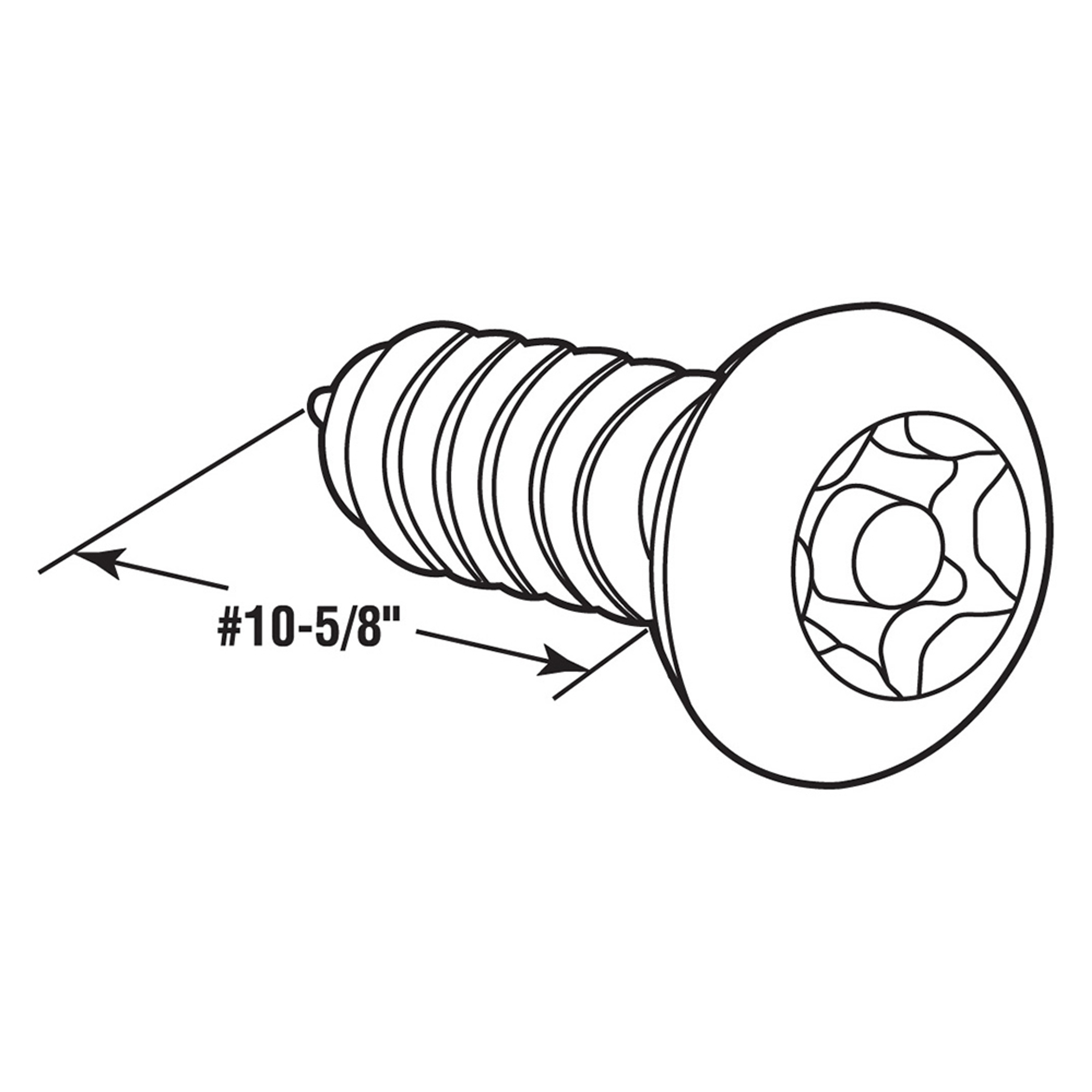 T-27 Pan Head Screw with Pin, #10 X 5/8in., Stainless Steel (100 Pack)