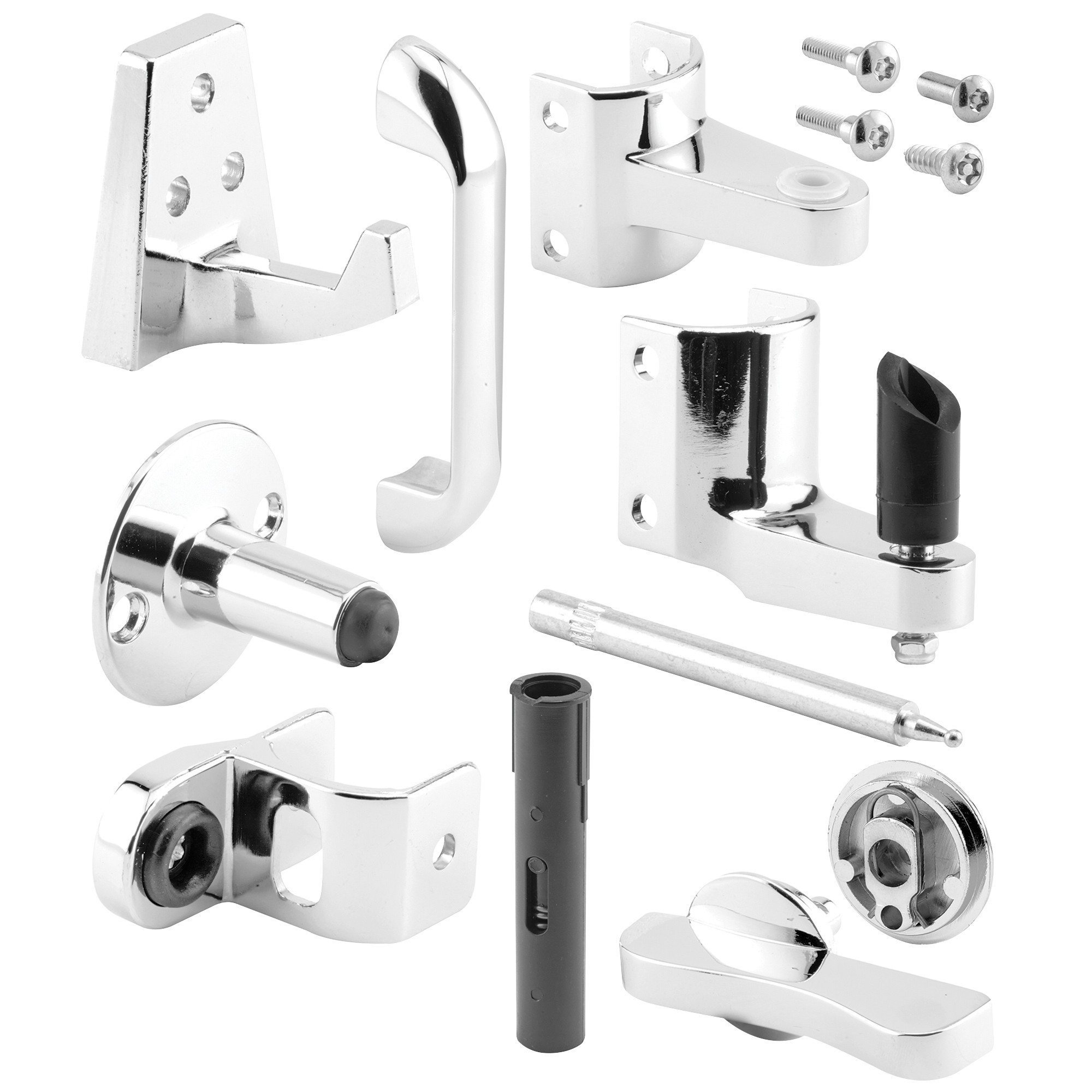 Door Pack Set, Double Door Pull, Zamak, Chrome, Outswing (1 Kit)