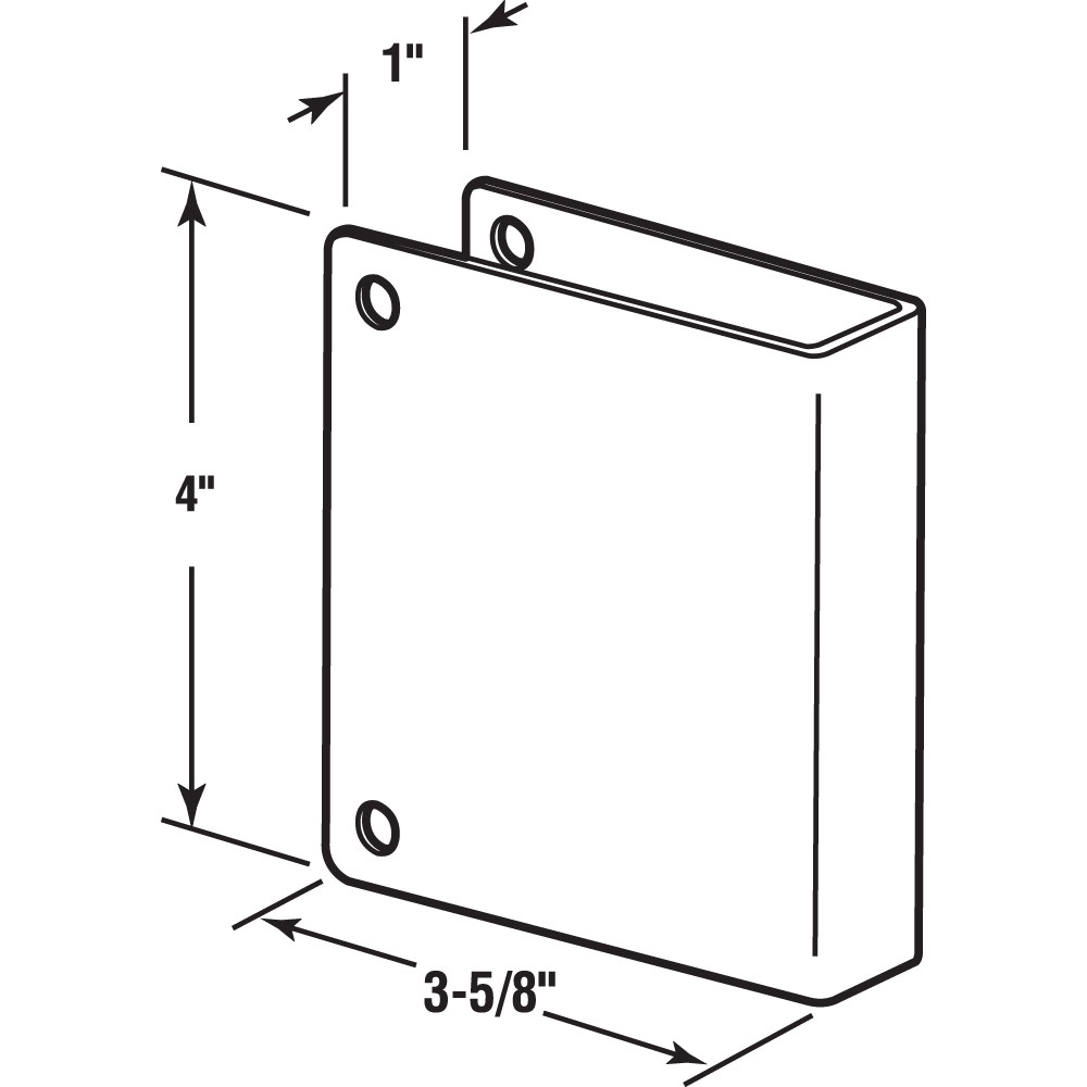 Cover Plate, Square Edge, Stainless Steel, Corner Holes Only (Single Pack)