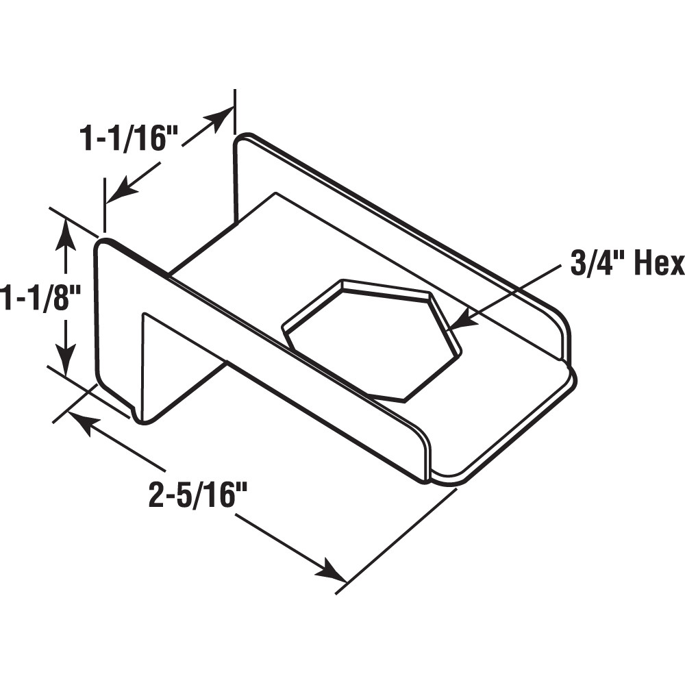 Top Hinge Door Insert, 1 in. Thick Doors, Chrome Plated (Single Pack)