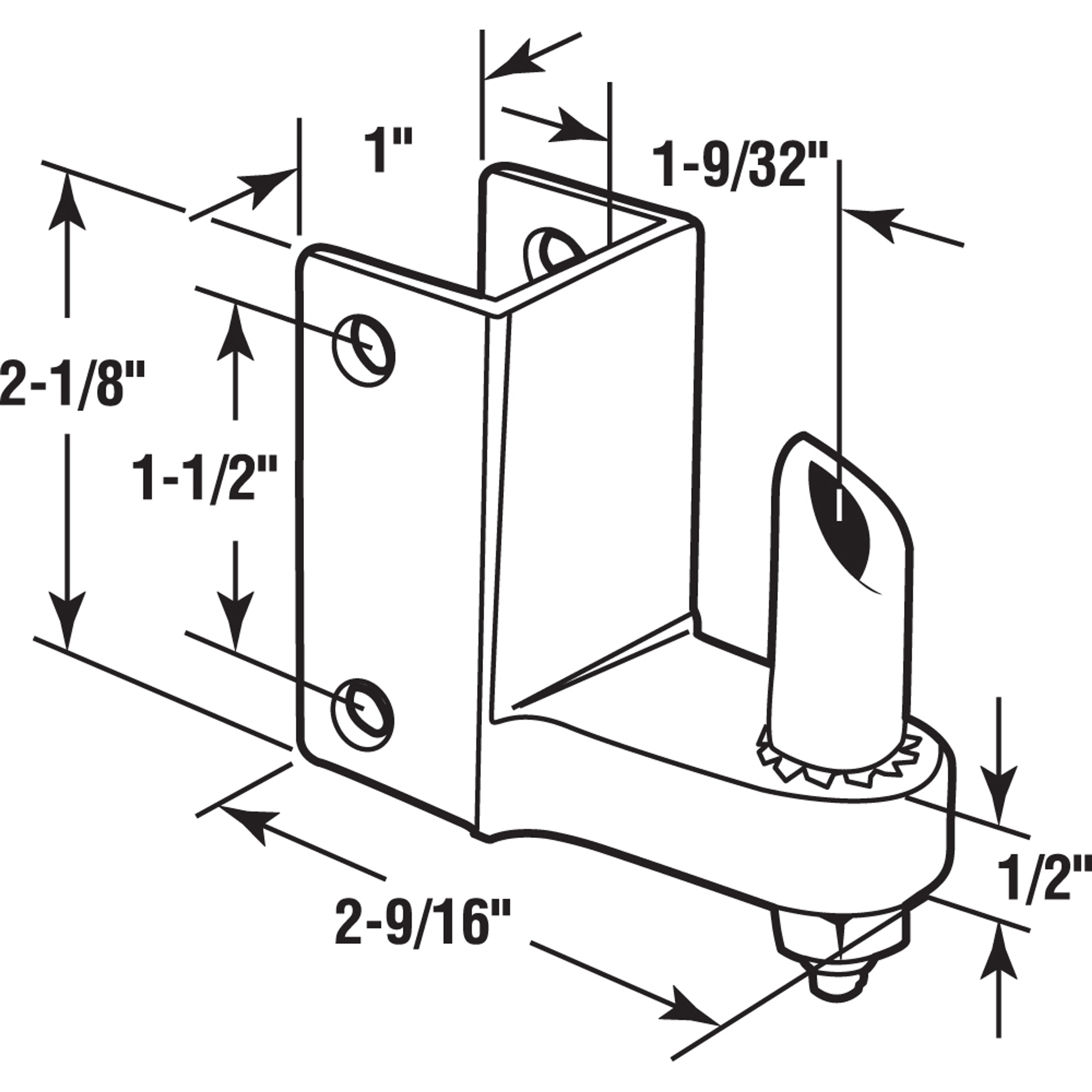 Post Mounted Gravity Pivot Hinge, 1 in., Zamak Construction, Chrome Finish, 1/2 in. Pintle (Single Pack)