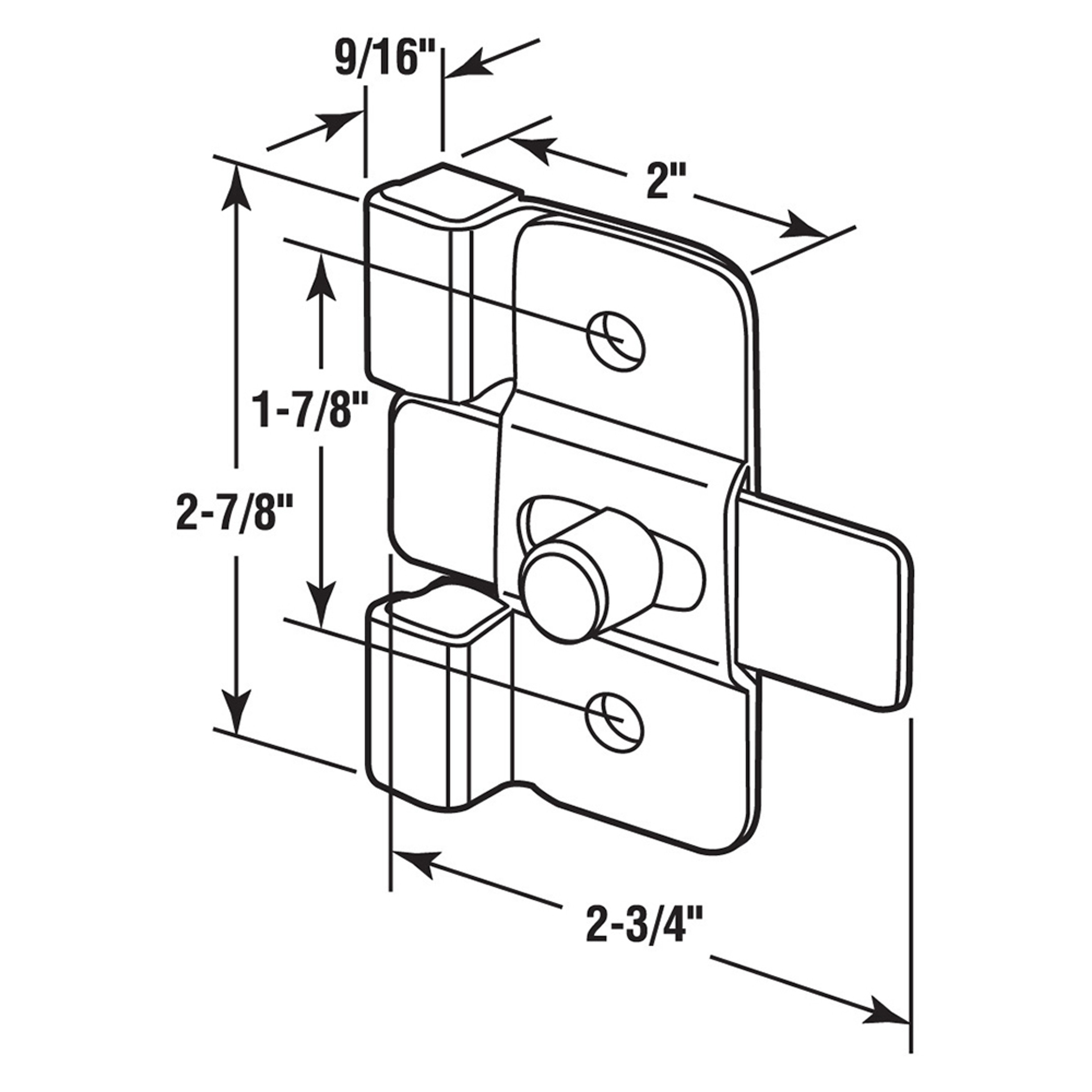 Latch and Strike Combo Kit, 1-7/8 in., Satin Stainless Steel, Fasteners (Single Pack)
