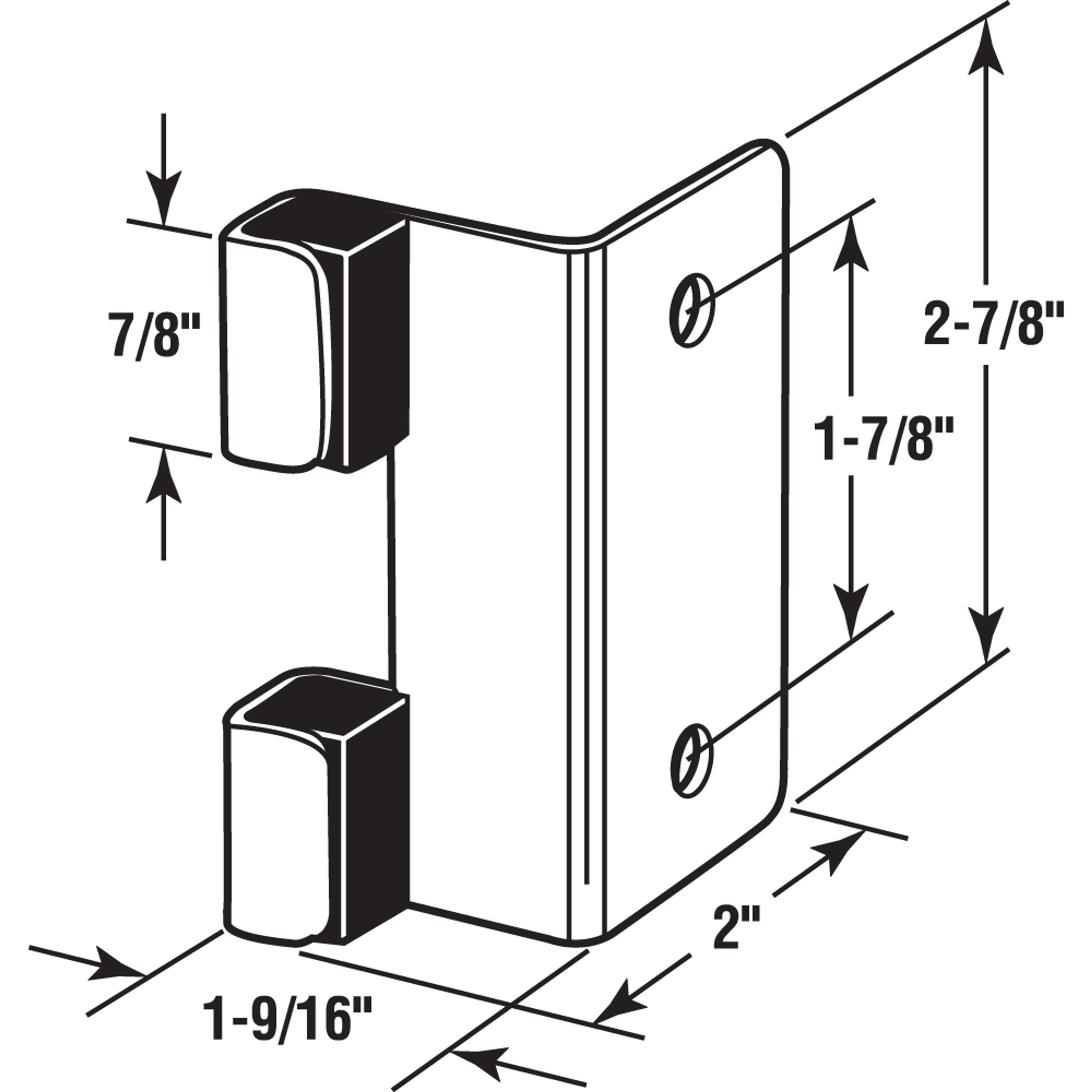 Strike & Keeper, 1 in. Square Edge, Outswing (Single Pack)