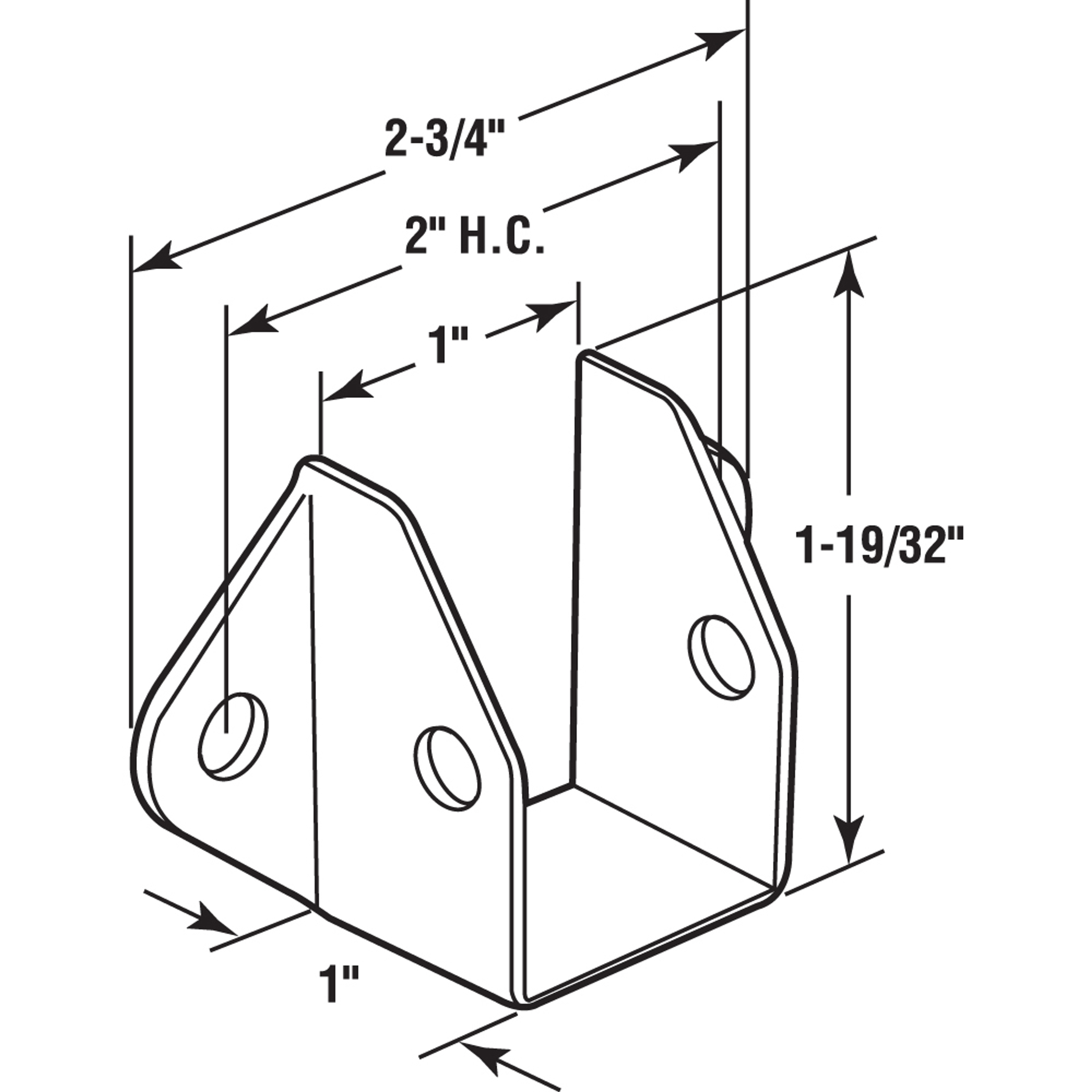 Headrail Bracket for 1 in. Rails, Zinc Alloy, Chrome Plated with Torx Fasteners (Single Pack)