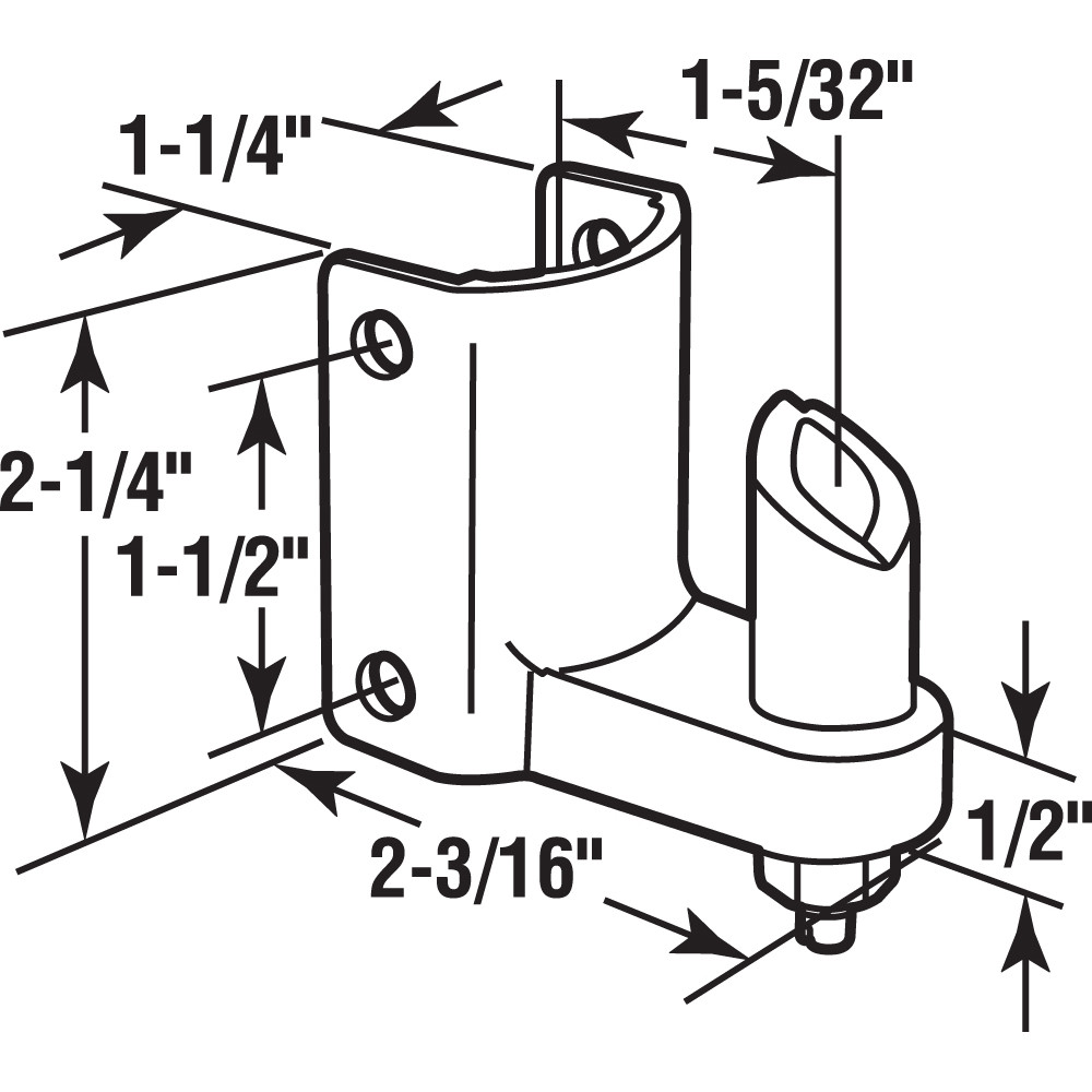 656-6548-T |  Post Mounted Gravity Pivot Hinge, 1-1/4 in., Zamak, Chrome, 5/8 in. Pintle, Bottom (Single Pack)