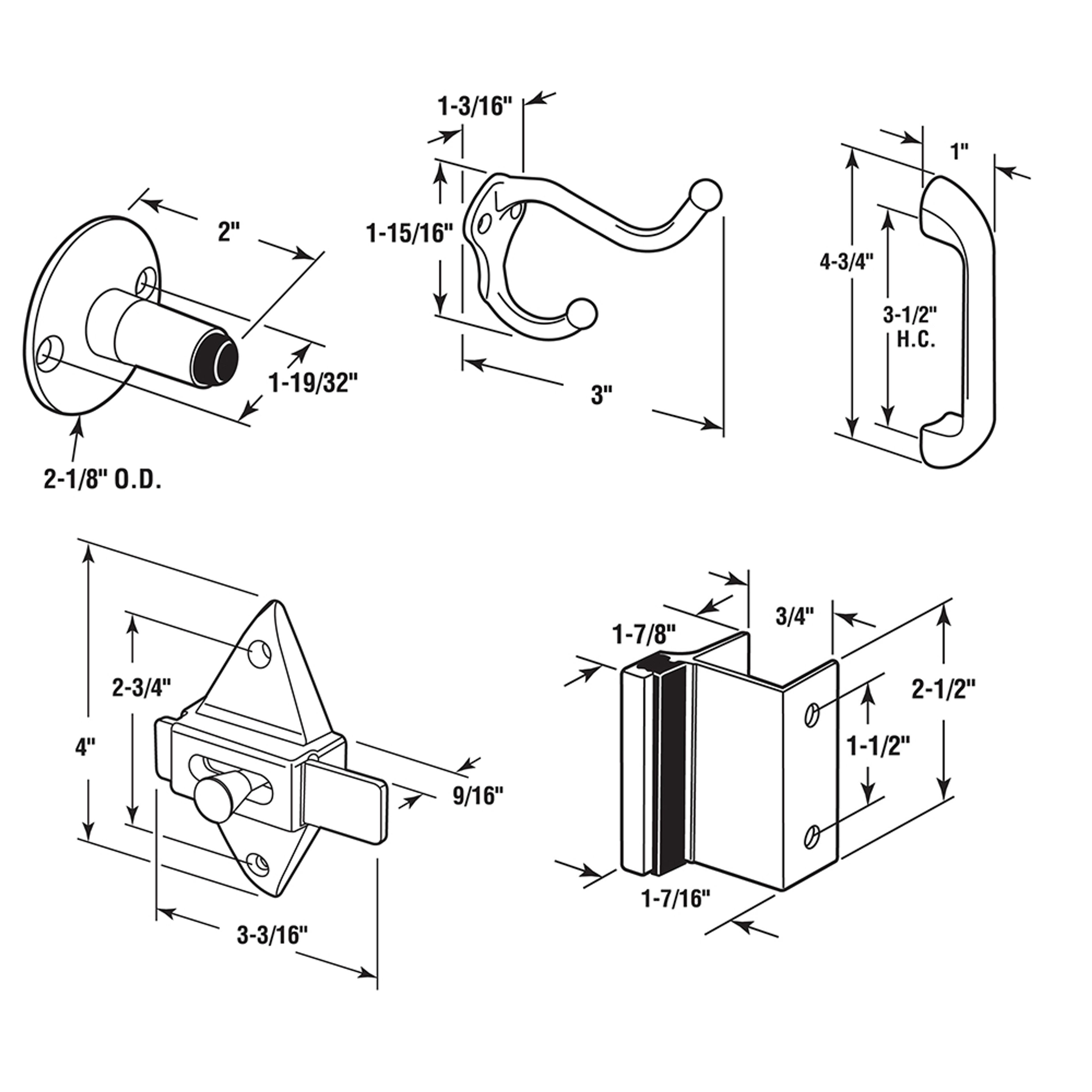 Out-Swinging Door Pack, 3/4 in., Cast Stainless Steel, Satin Finish (Single Pack)
