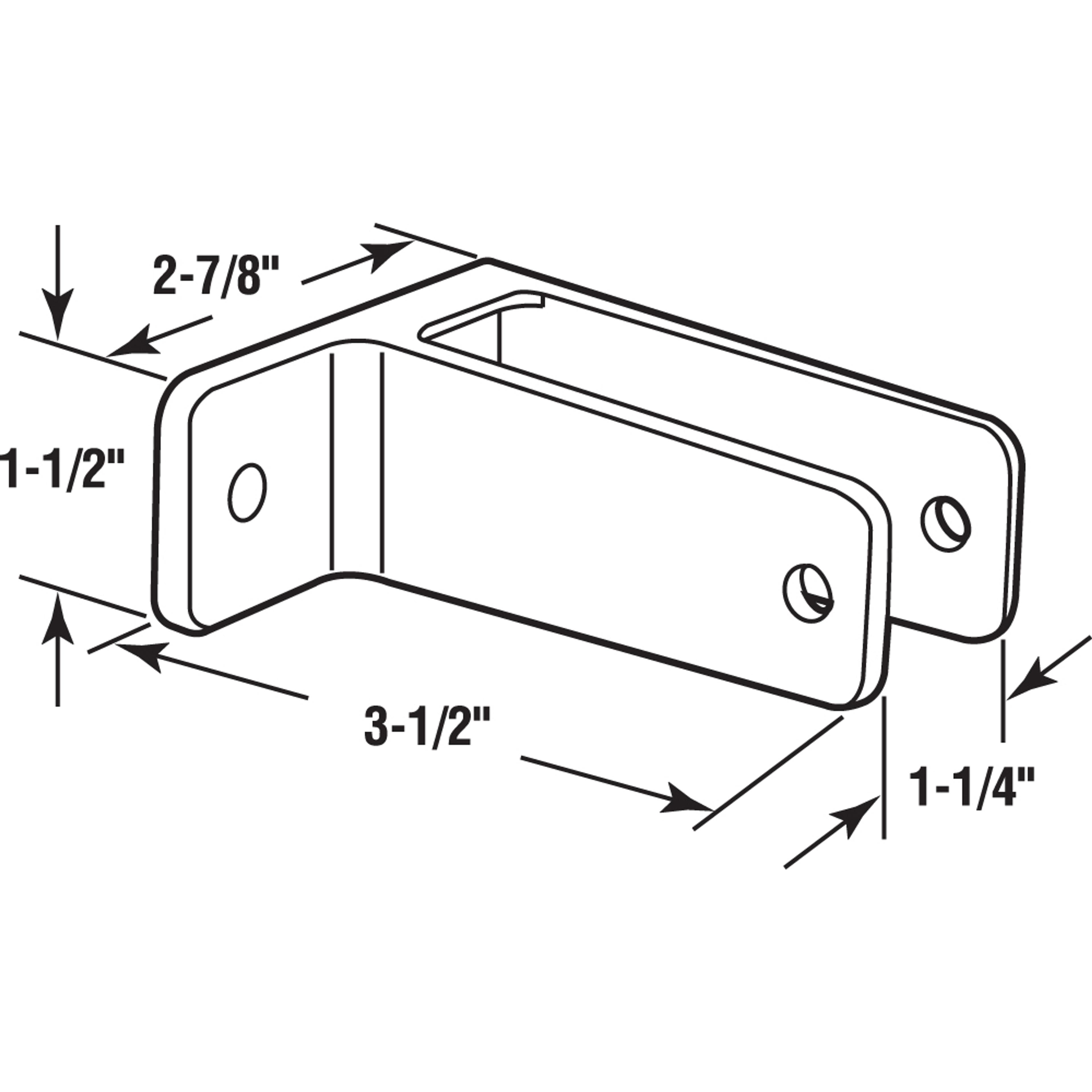 One Ear Wall Bracket, For 1-1/4 in. Panel, Zinc Alloy, Chrome Plated Finish (Single Pack)