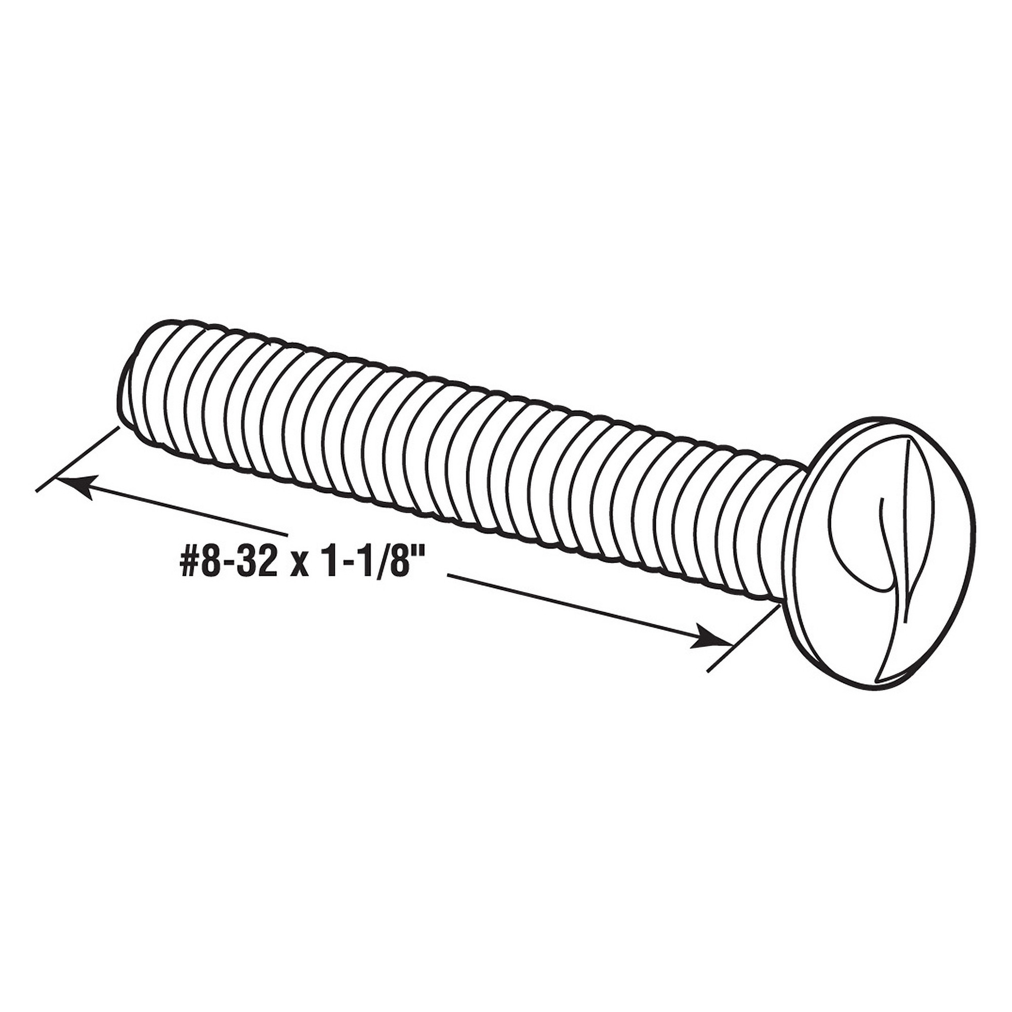 One way oval head screw, #8-32 x 1-1/8 in., Chrome (100 Pack)