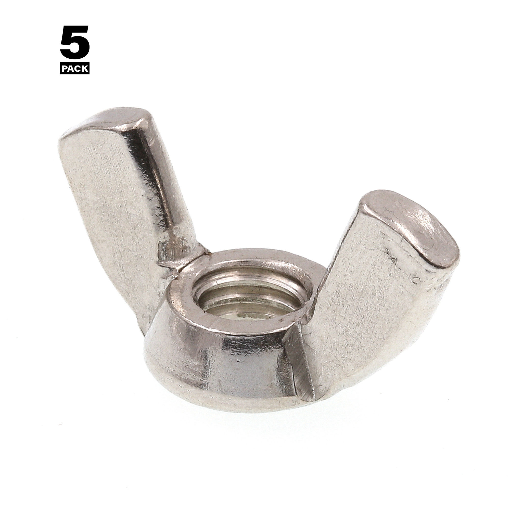 Wing Nuts, Cold-Forged, 3/8 in.-16, Grade 18-8 Stainless Steel (5