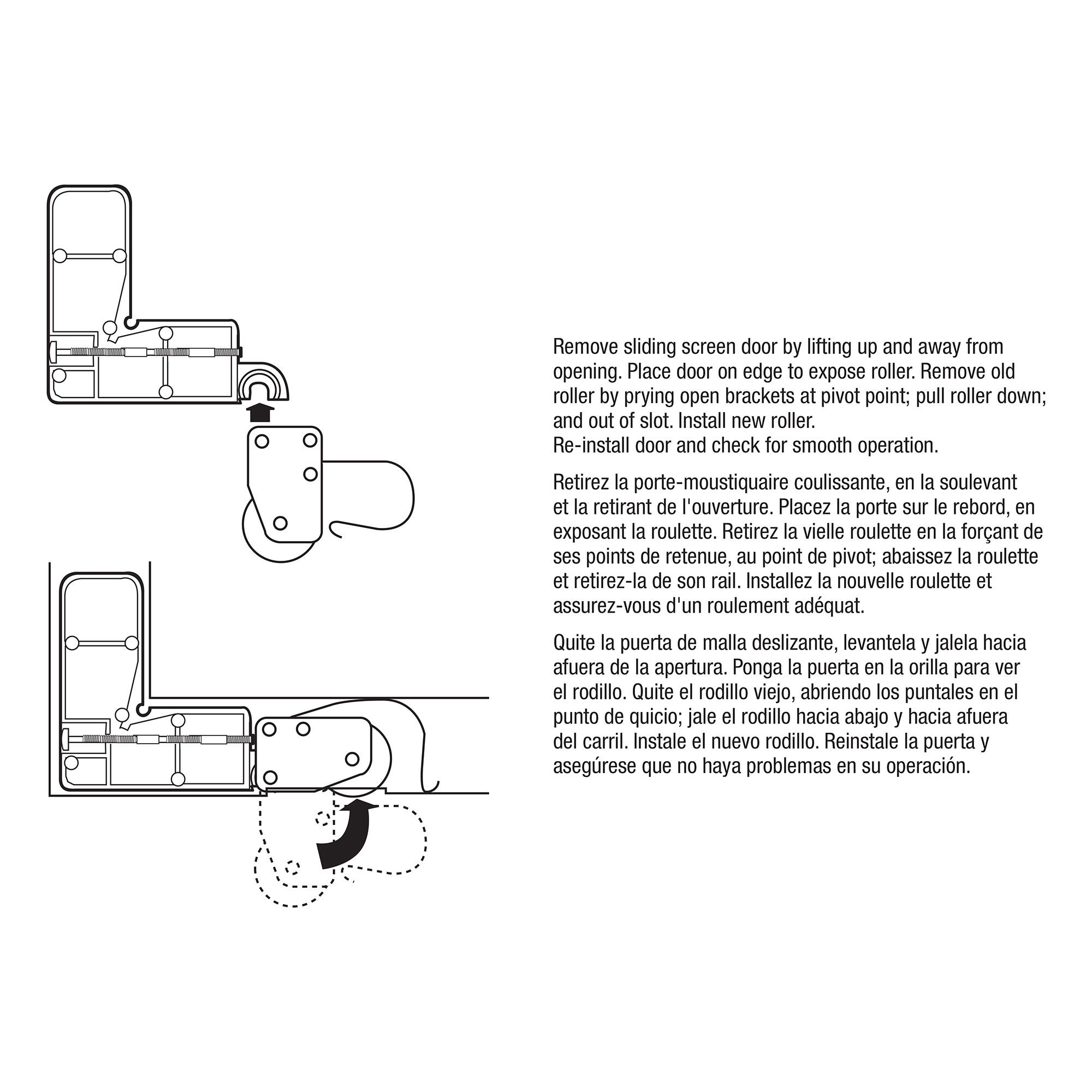 Screen Door Tension Spring with 1-1/8 in. Nylon Roller (2 Pack