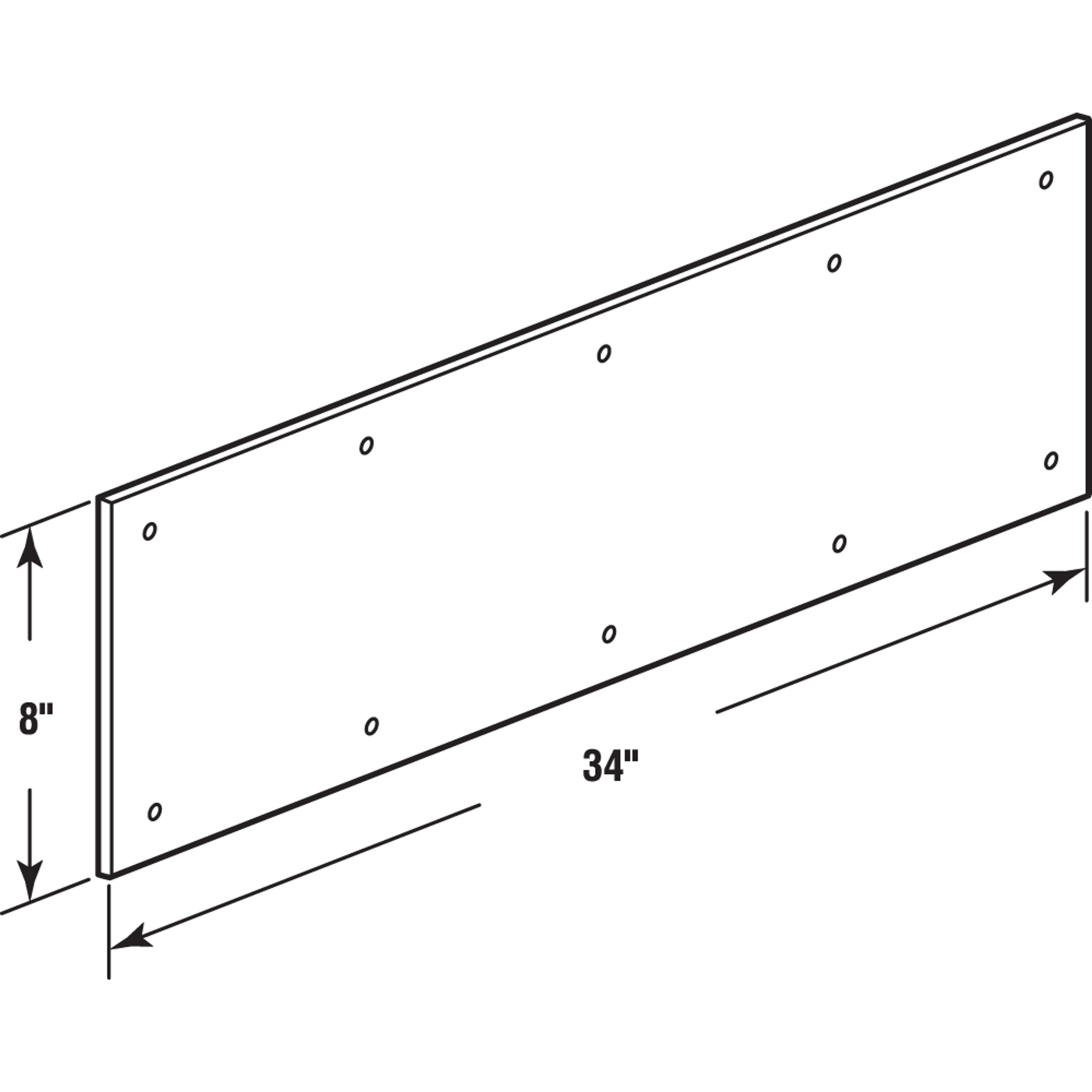 Kick Plate, 8 in. x 34 in., Satin Nickel, Aluminum (Single Pack)