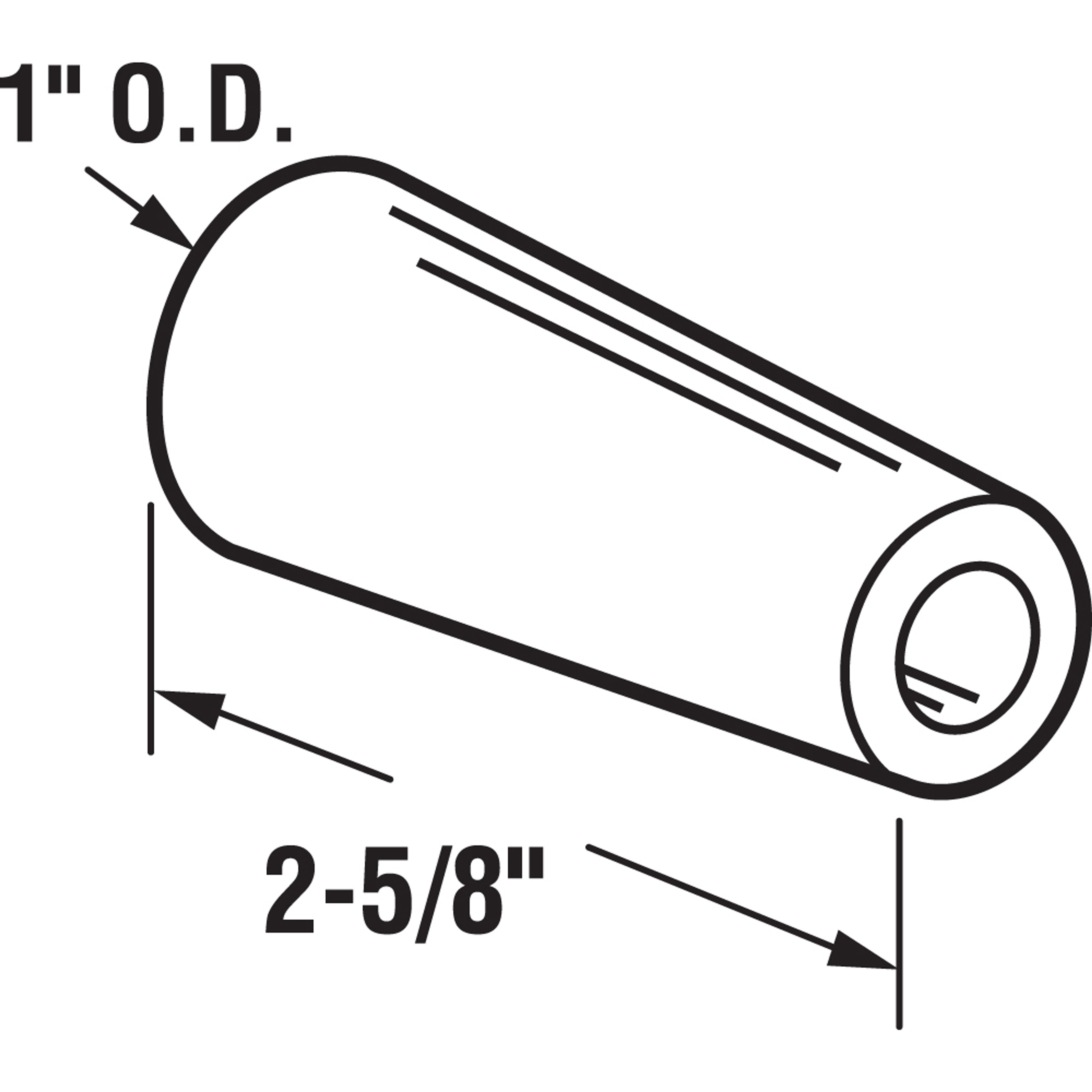 Sliding Glass Door Bumper, 2-5/8 in., Heavy Duty Rubber, Black (2 Pack)