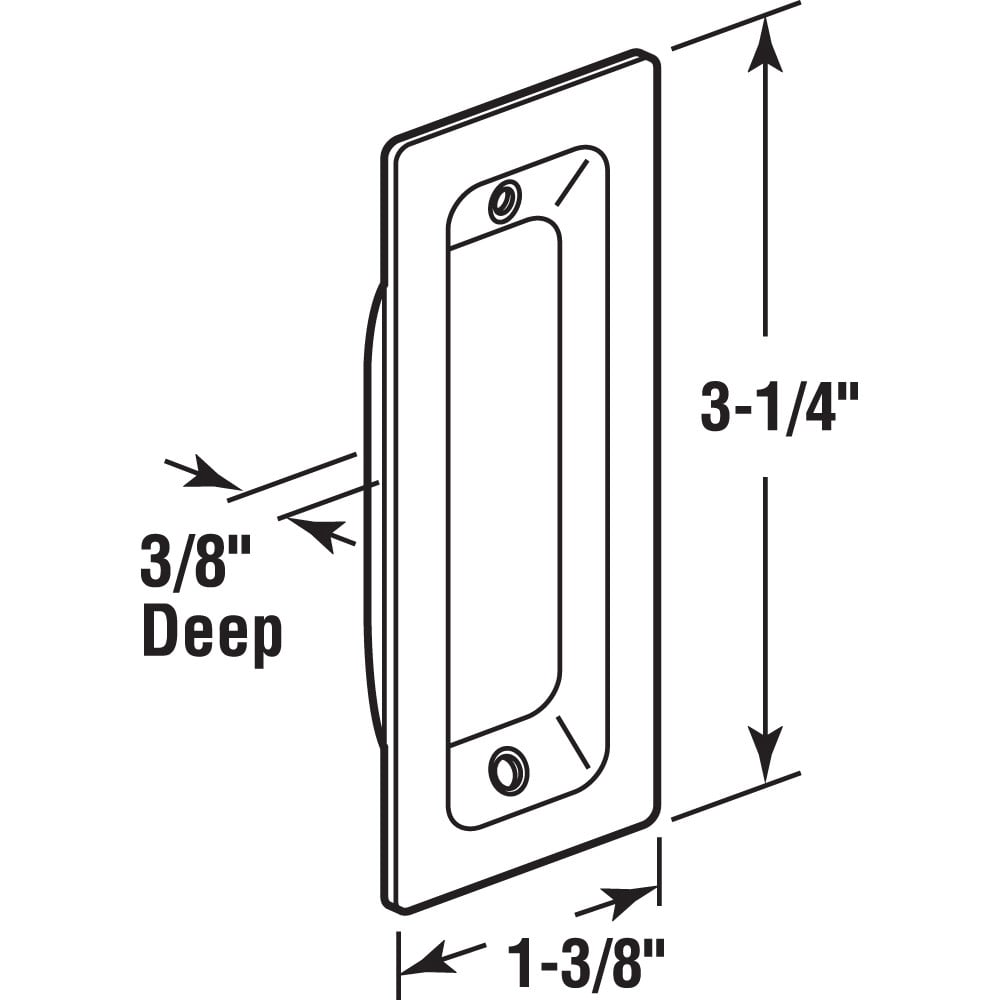 Brass Plated, Oblong Closet Door Pull Handle (2 Pack)