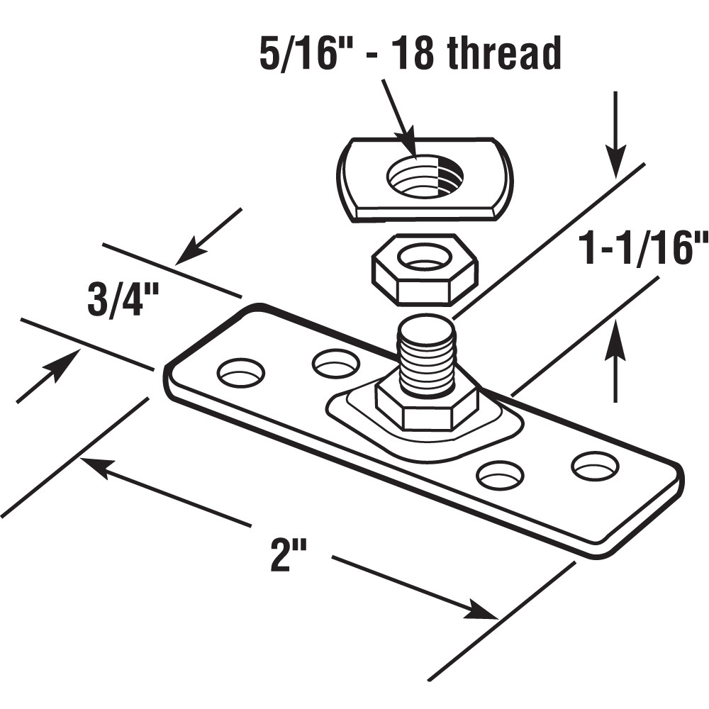 Top Mount Pocket Door Roller Mounting Bracket (Single Pack)