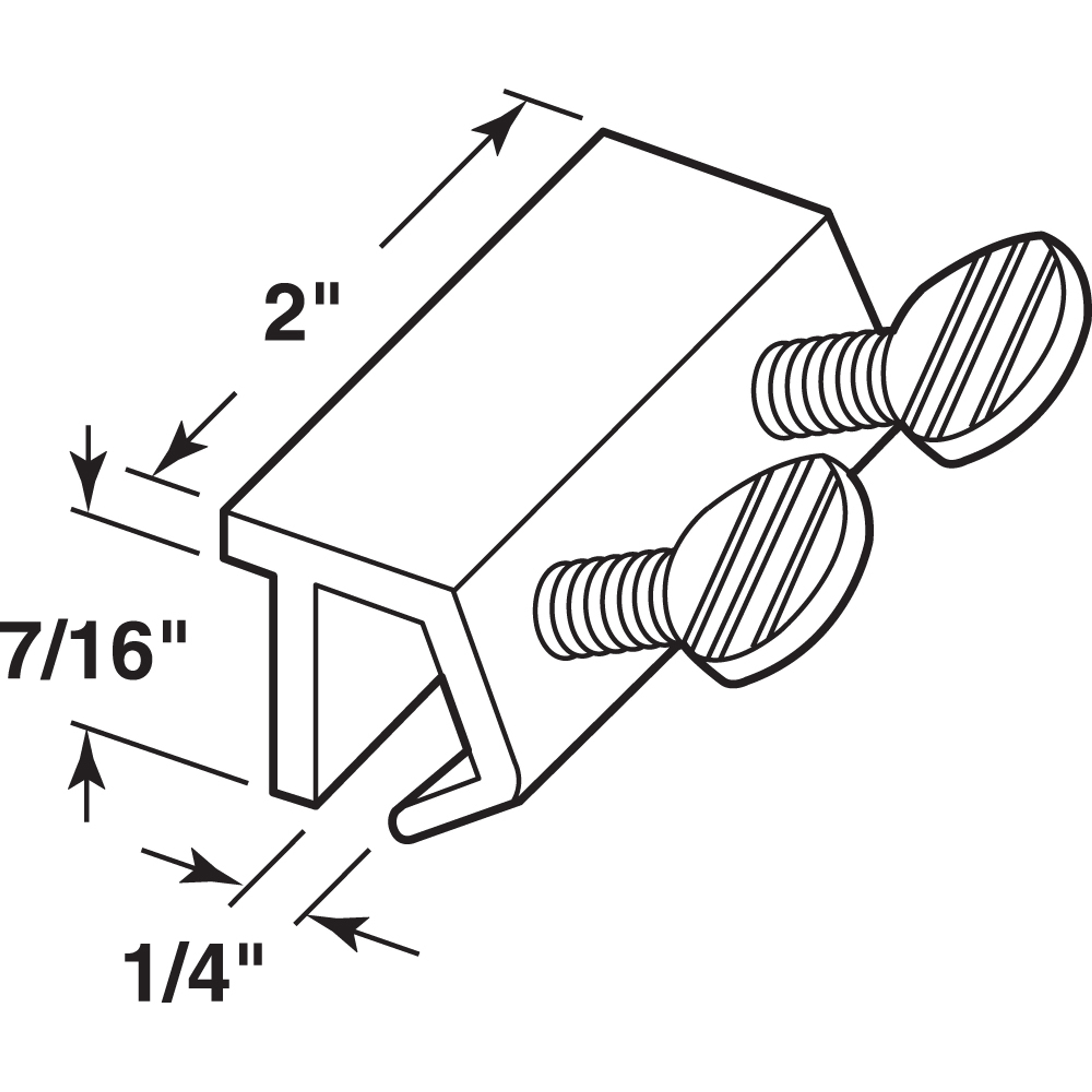 Sliding Door Lock, Double Screws, Aluminum
