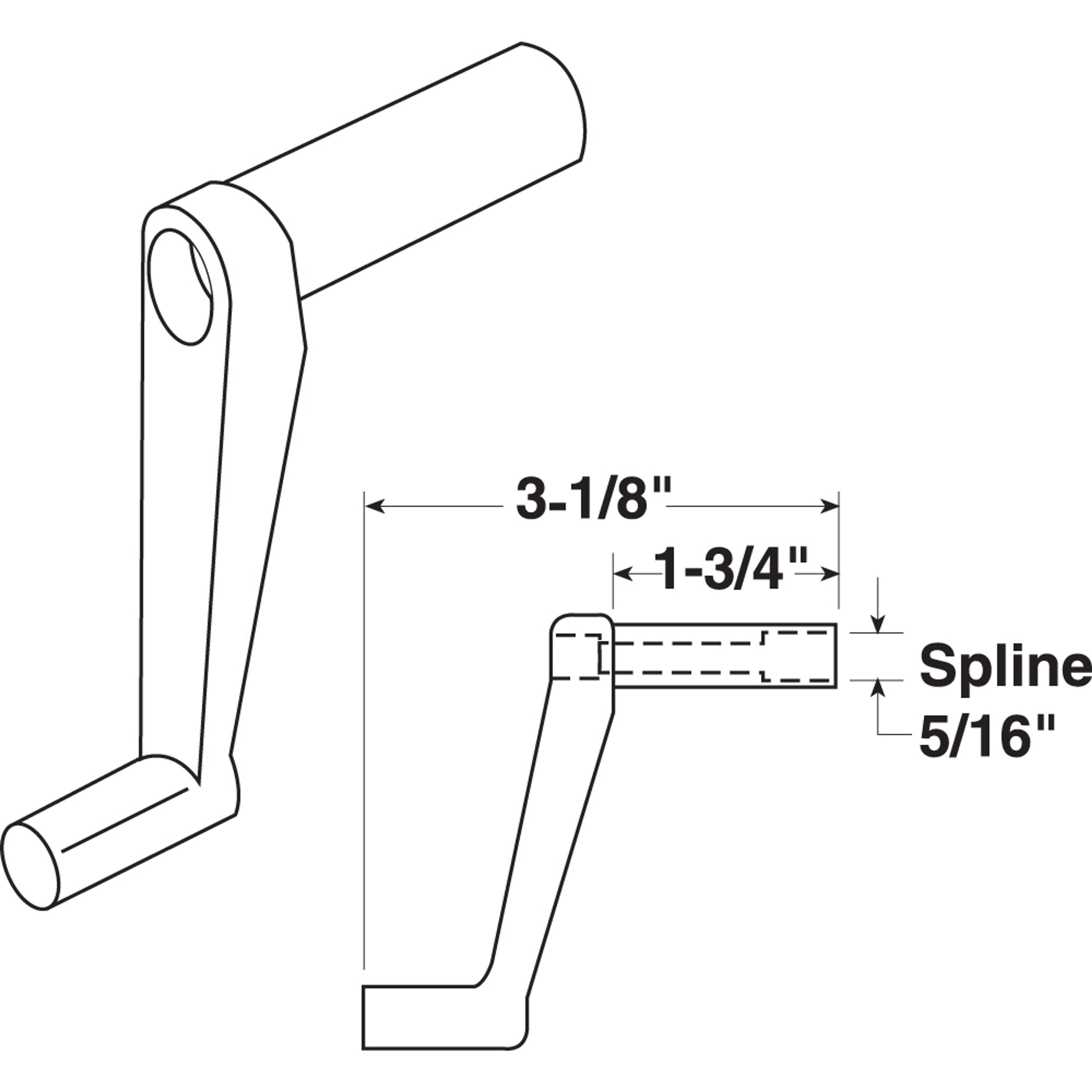Window Handle, 1-3/4 in. Stem, Diecast (2 Pack)