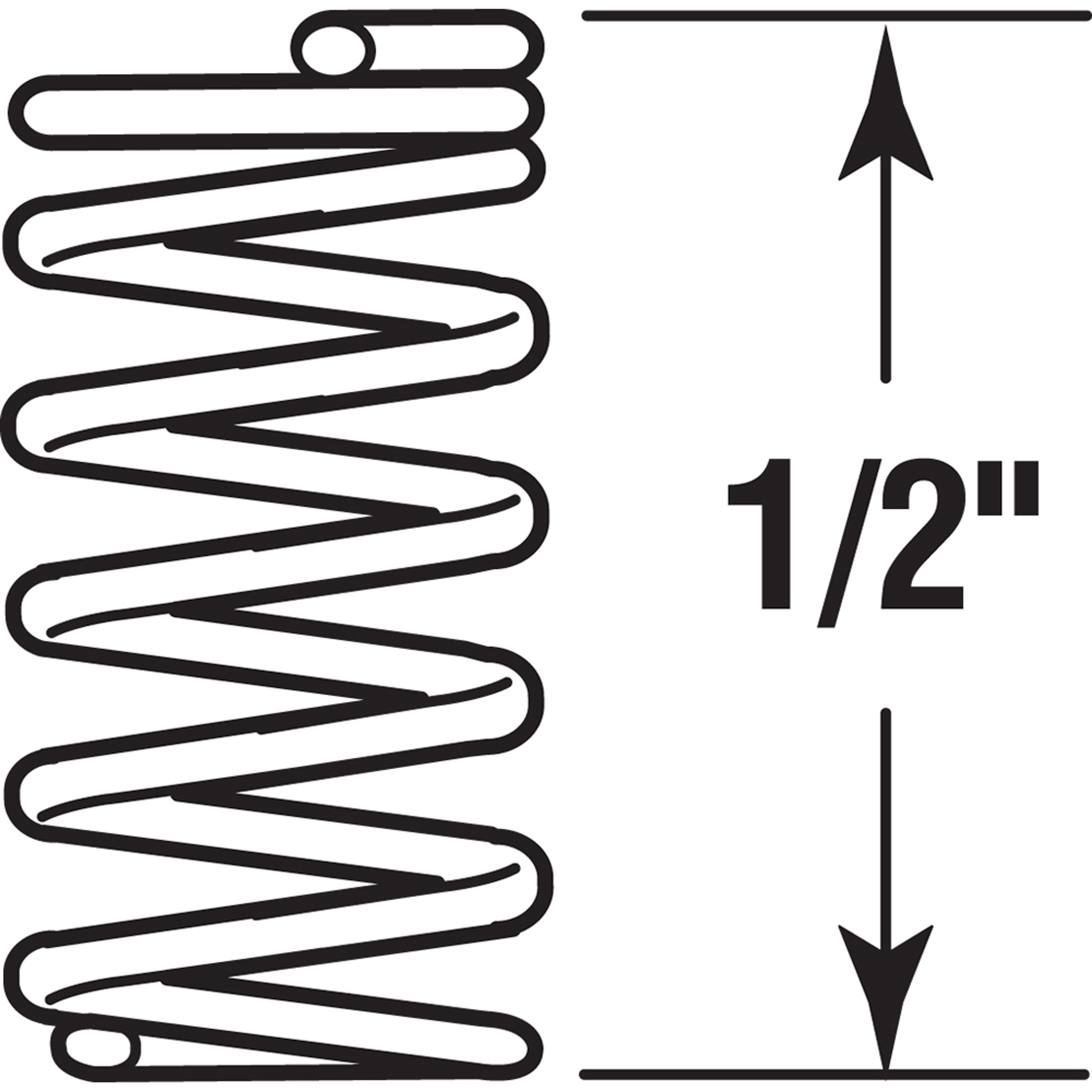 Compression Springs, 1/4 inch x 1/2 inch x .35 Wire Diameter, Spring Steel, Pack of 6