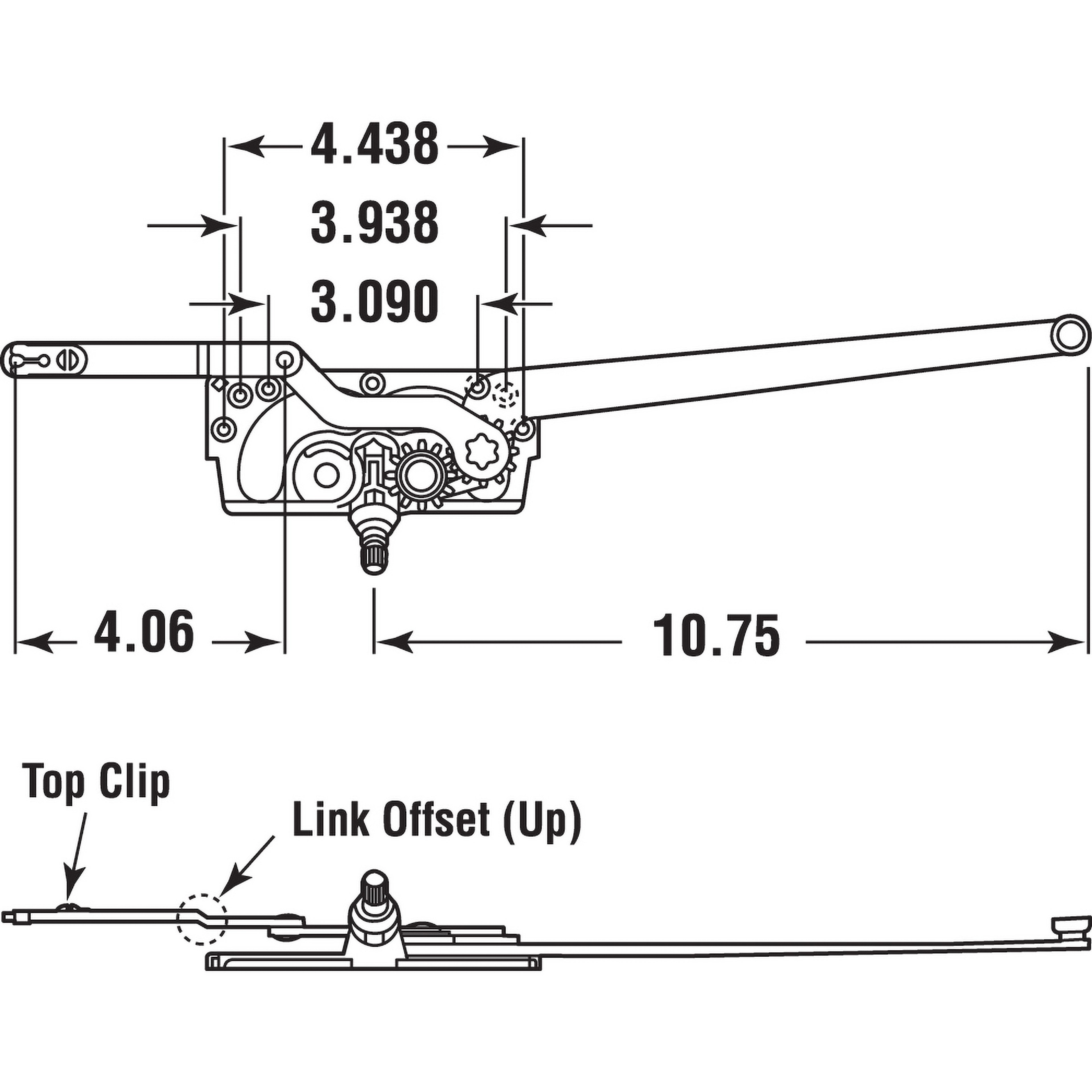 Entrygard Dual Arm Operator, RH, Stud Bracket, 1 set per pkg.