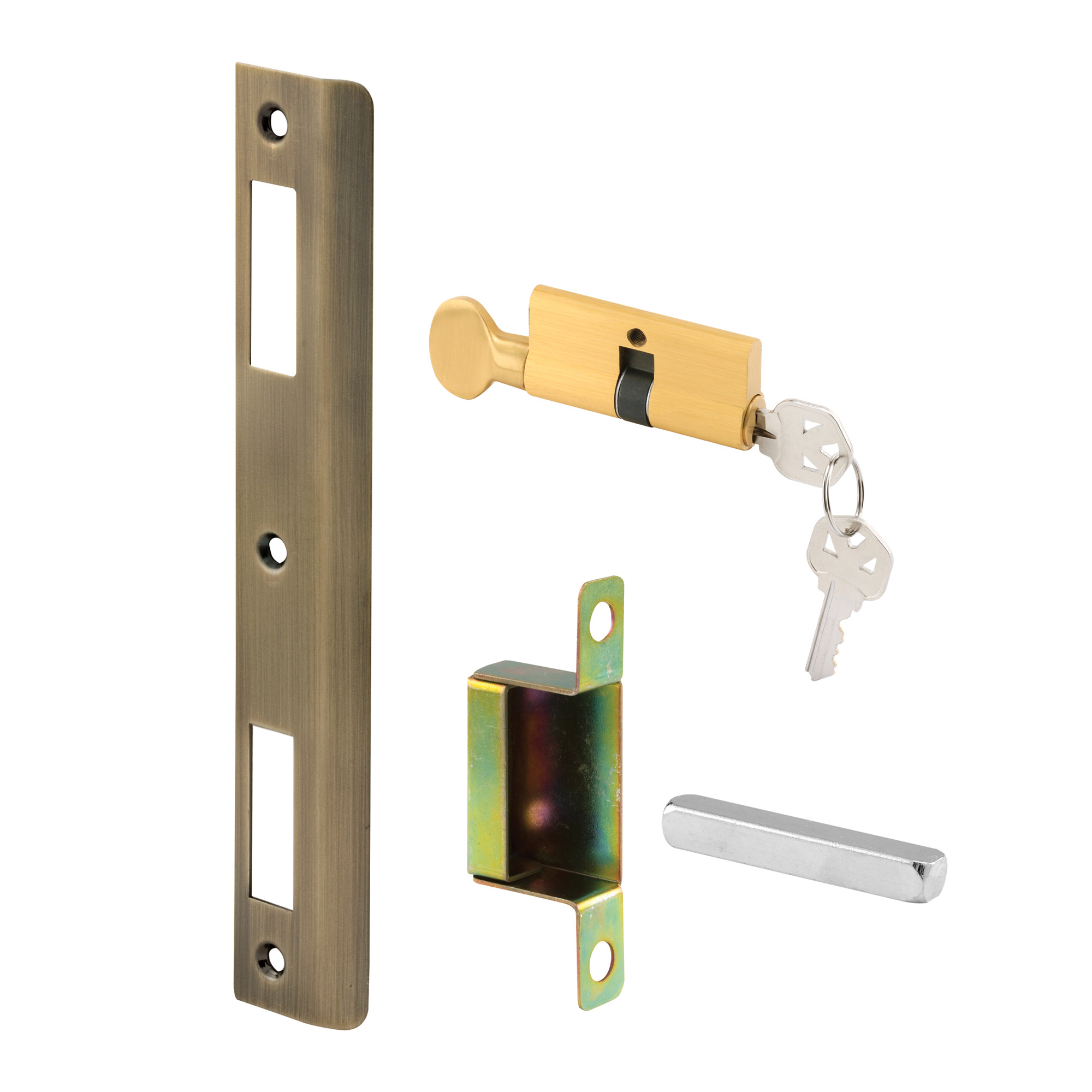 Diecast Contemporary Keyed Security Screen or Storm Door Lever Set