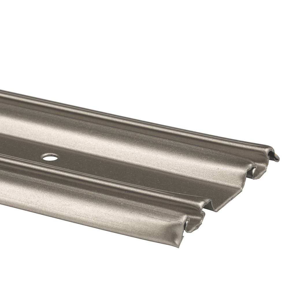 Bypass Mirror Door Bottom Track, 48 in., Roll-Formed Steel, Satin