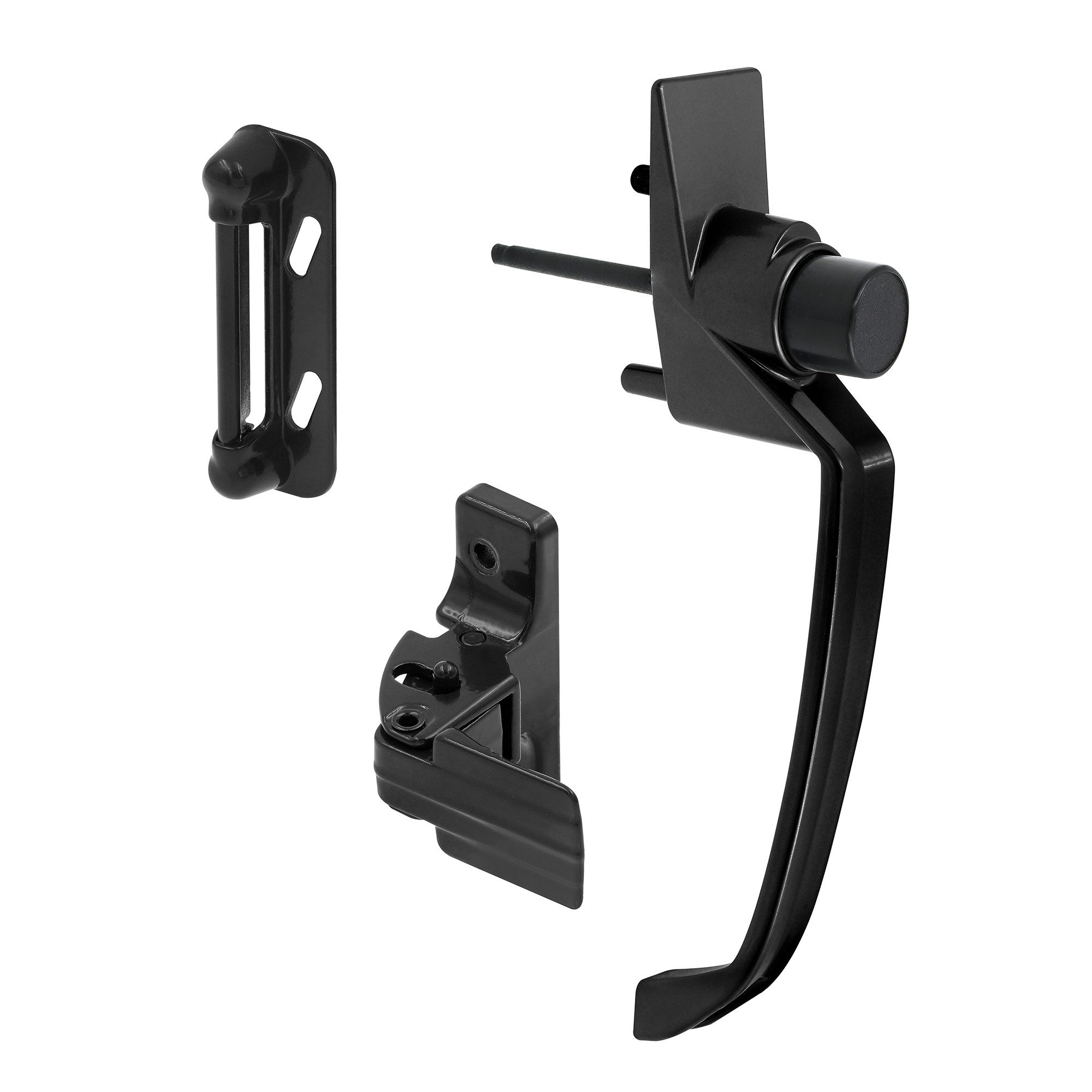 Black Push Button Latch with 1-1/2 in. Hole Center (1 Set) - Prime