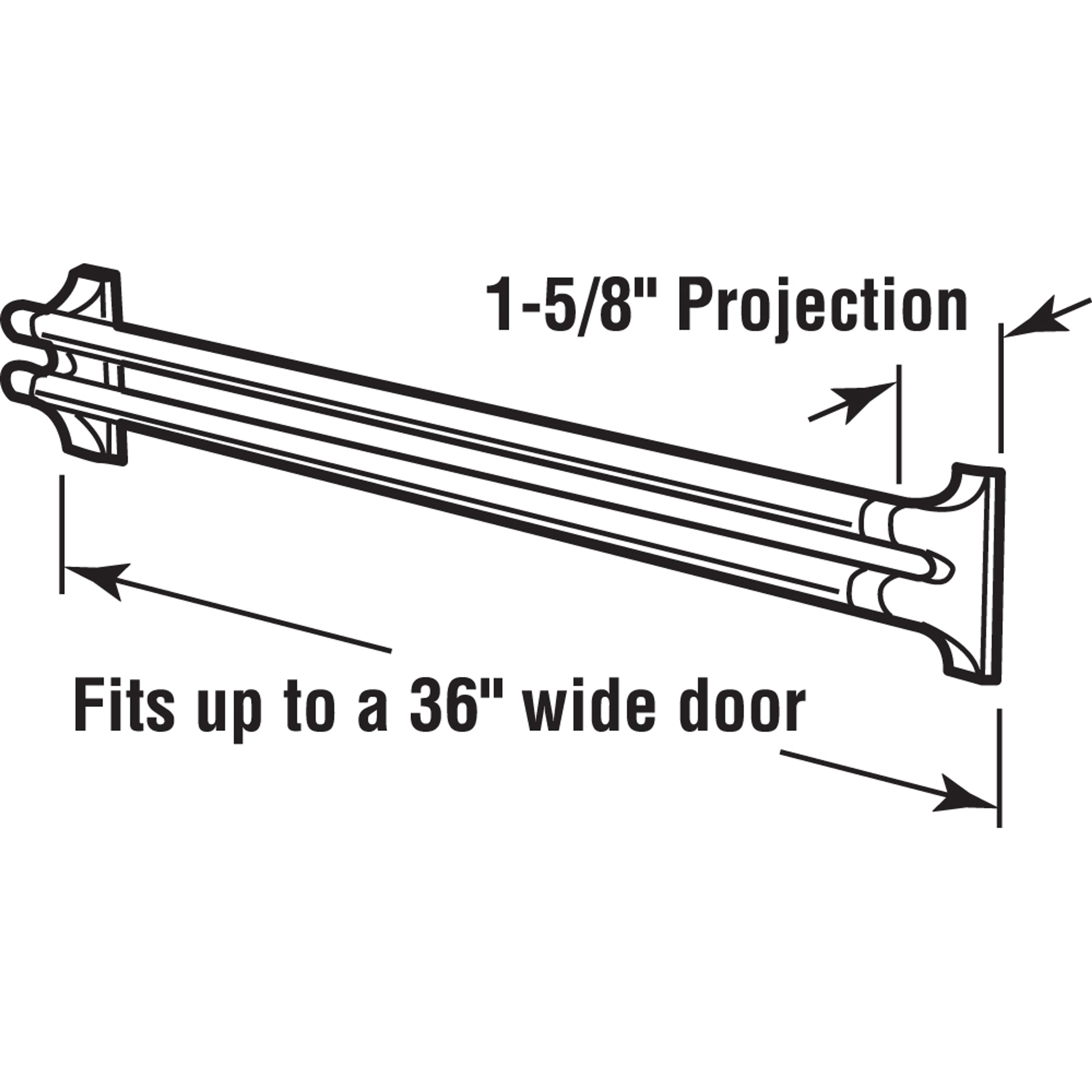 Screen or Storm Door Push 
Bar, White Plastic Bars, 36 inches, Pack of 1