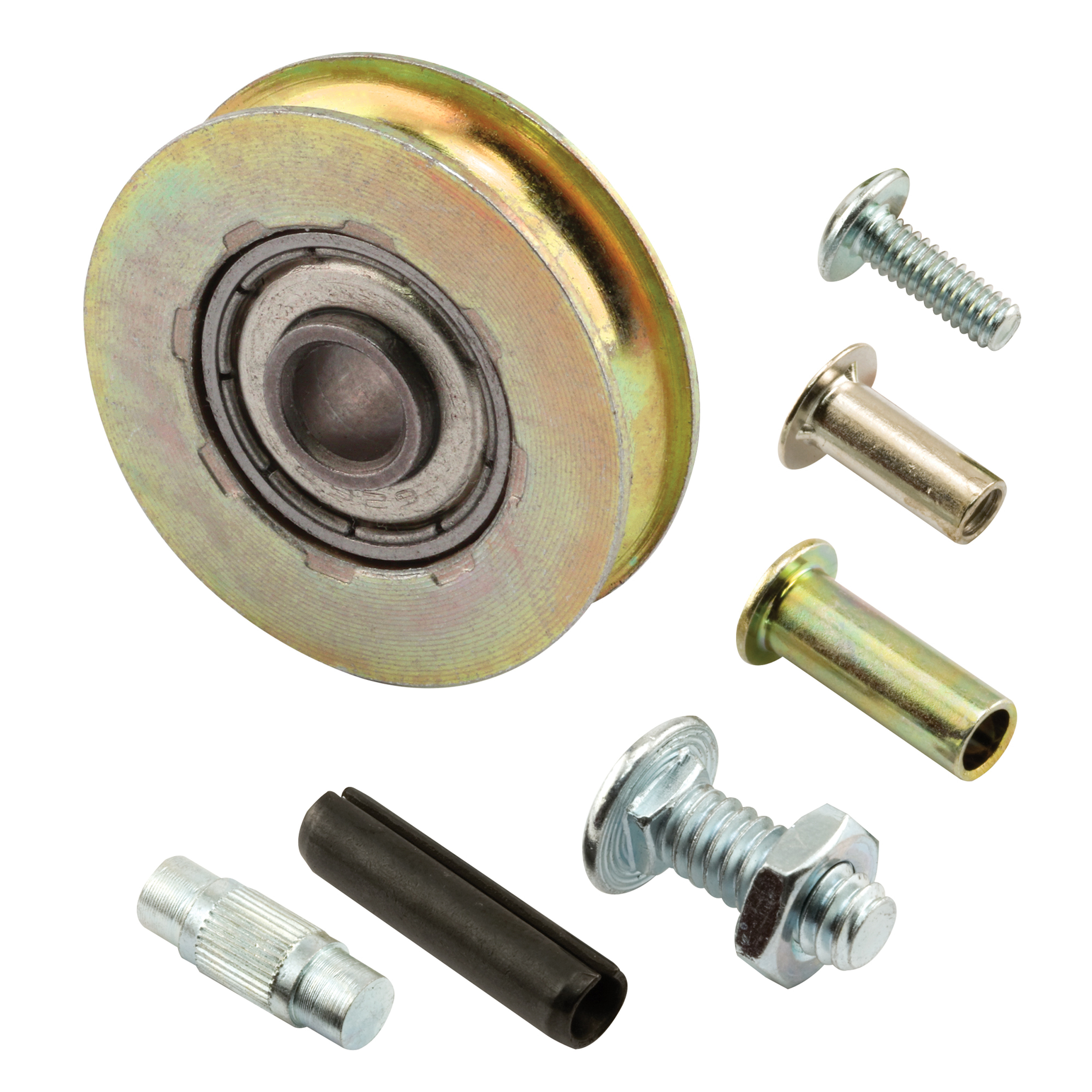 Steel Patio Sliding Door Roller Kit, 1-1/4 in. Concave Roller, Yellow Zinc (2 Pack)