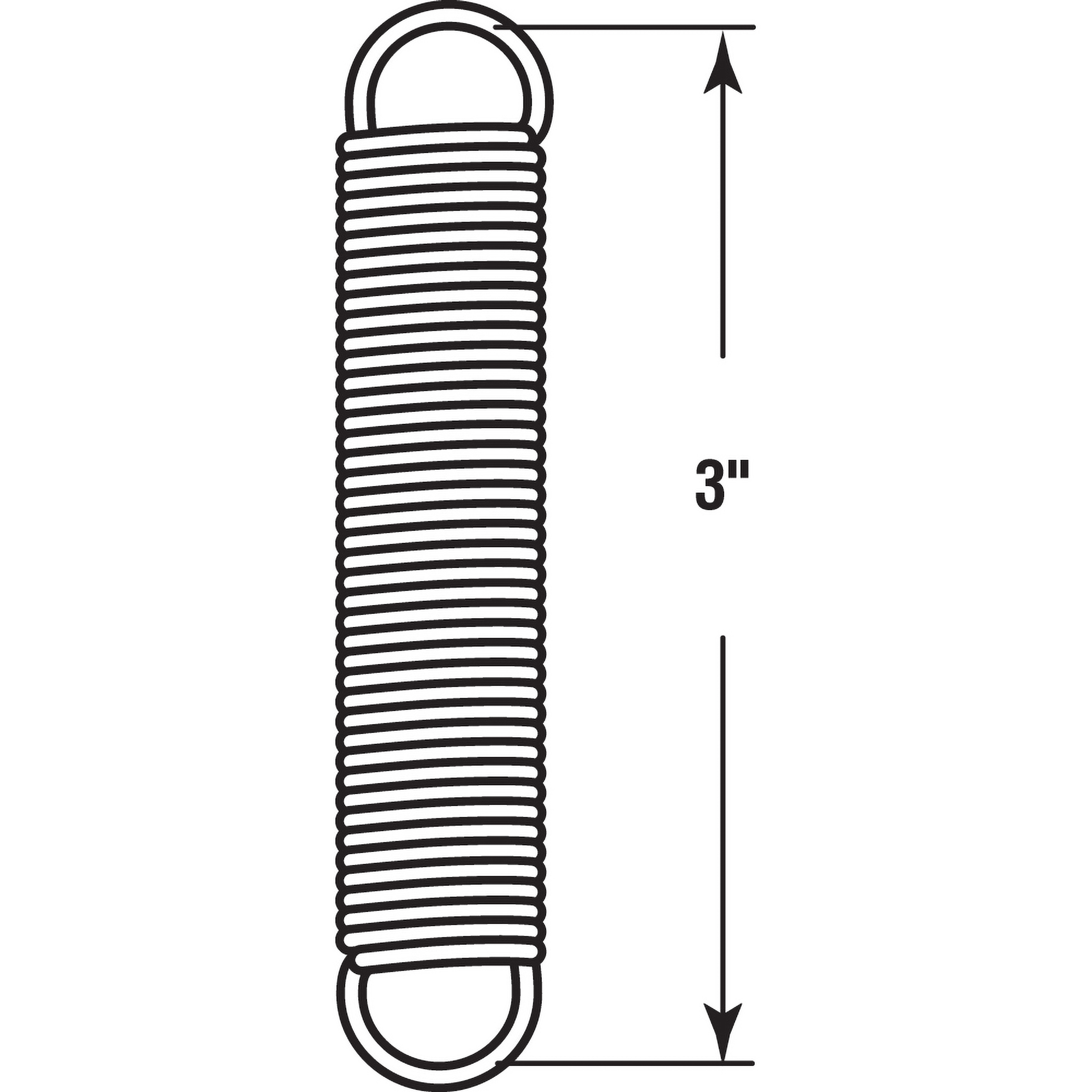 Extension Spring, 9/16 in. x 3 in., 0.054 in. Diameter, Single Loop