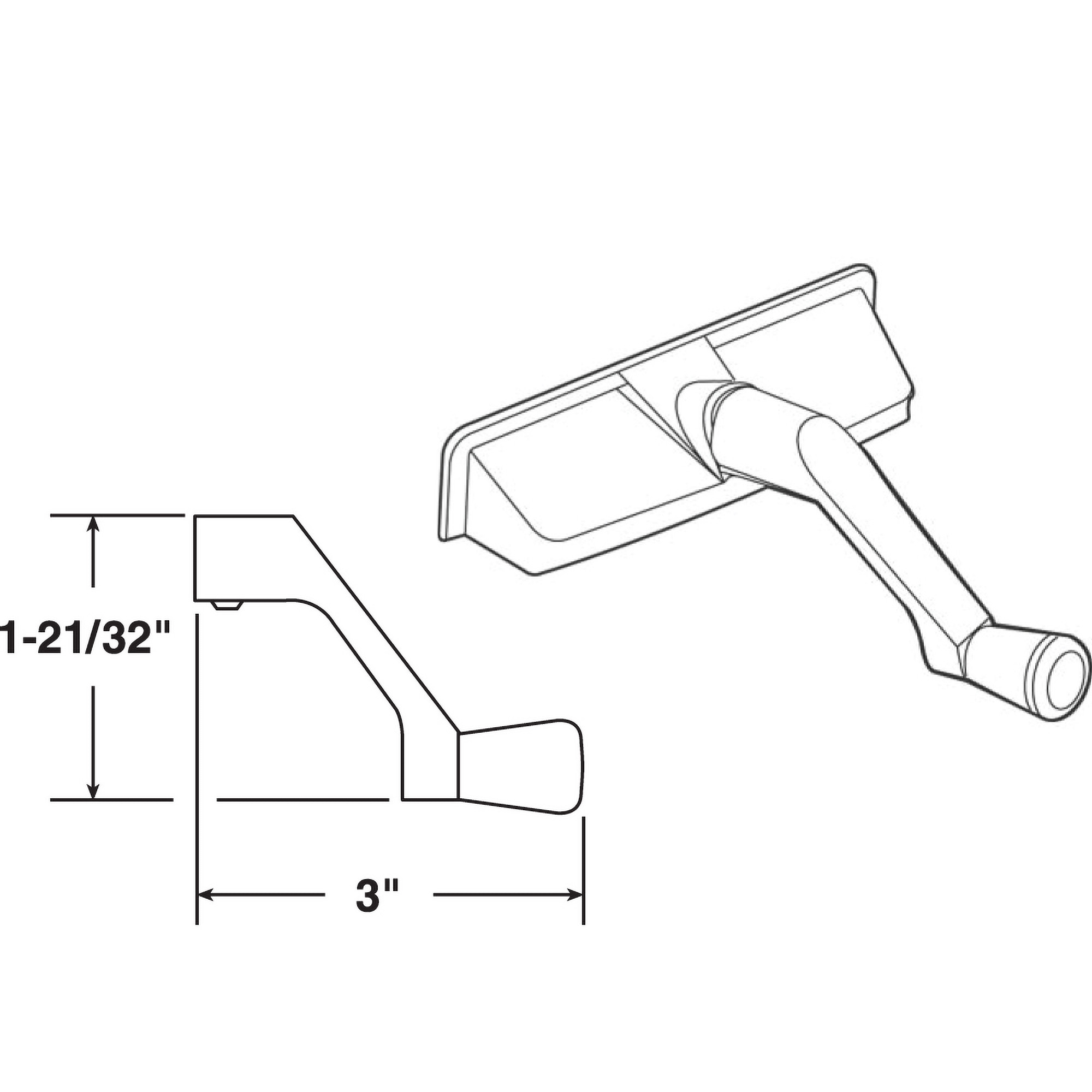 Entrygard Crank Handle and Cover, 11/32 in. Spline, Diecast
