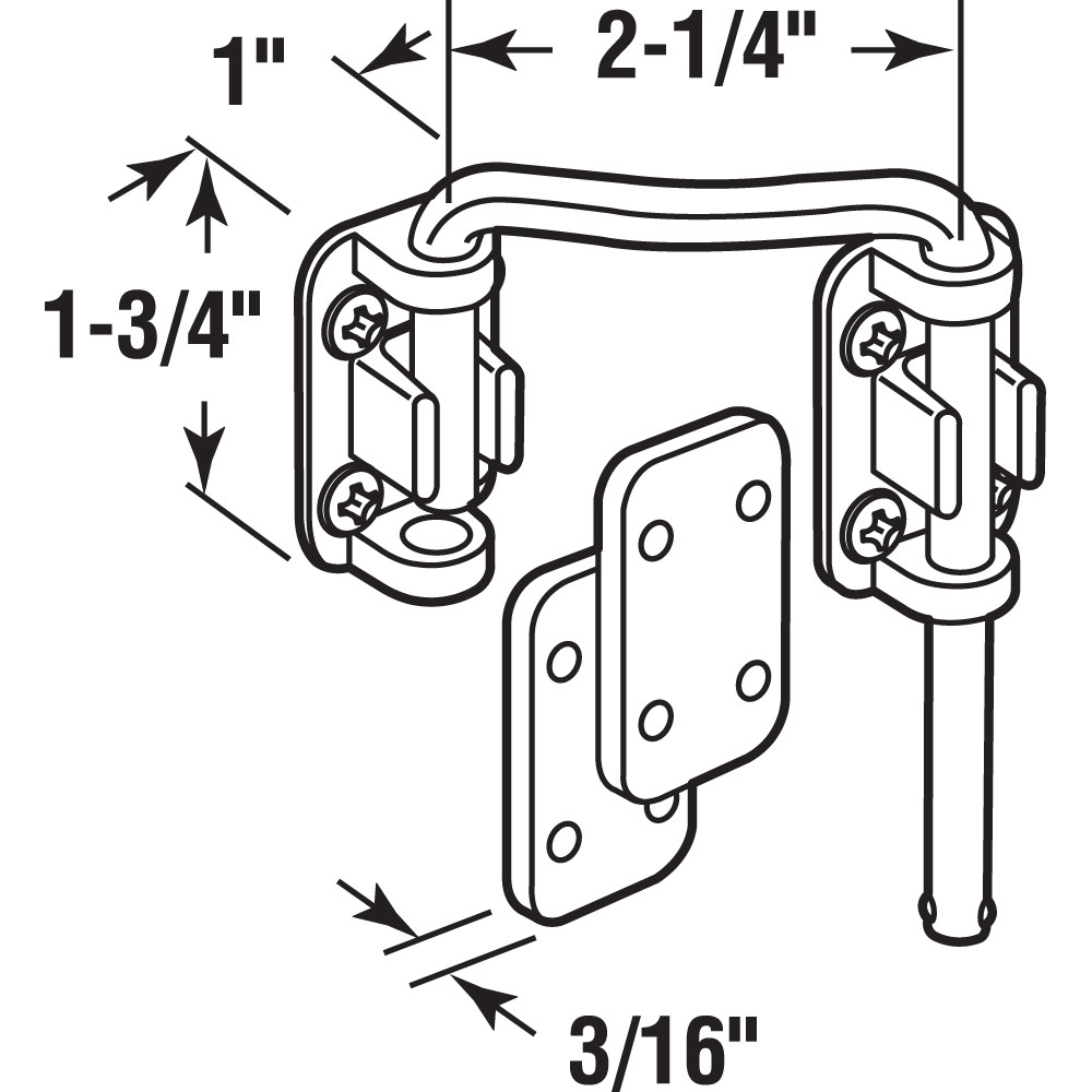Satin Nickel Right Handed Sliding Patio Door Lock