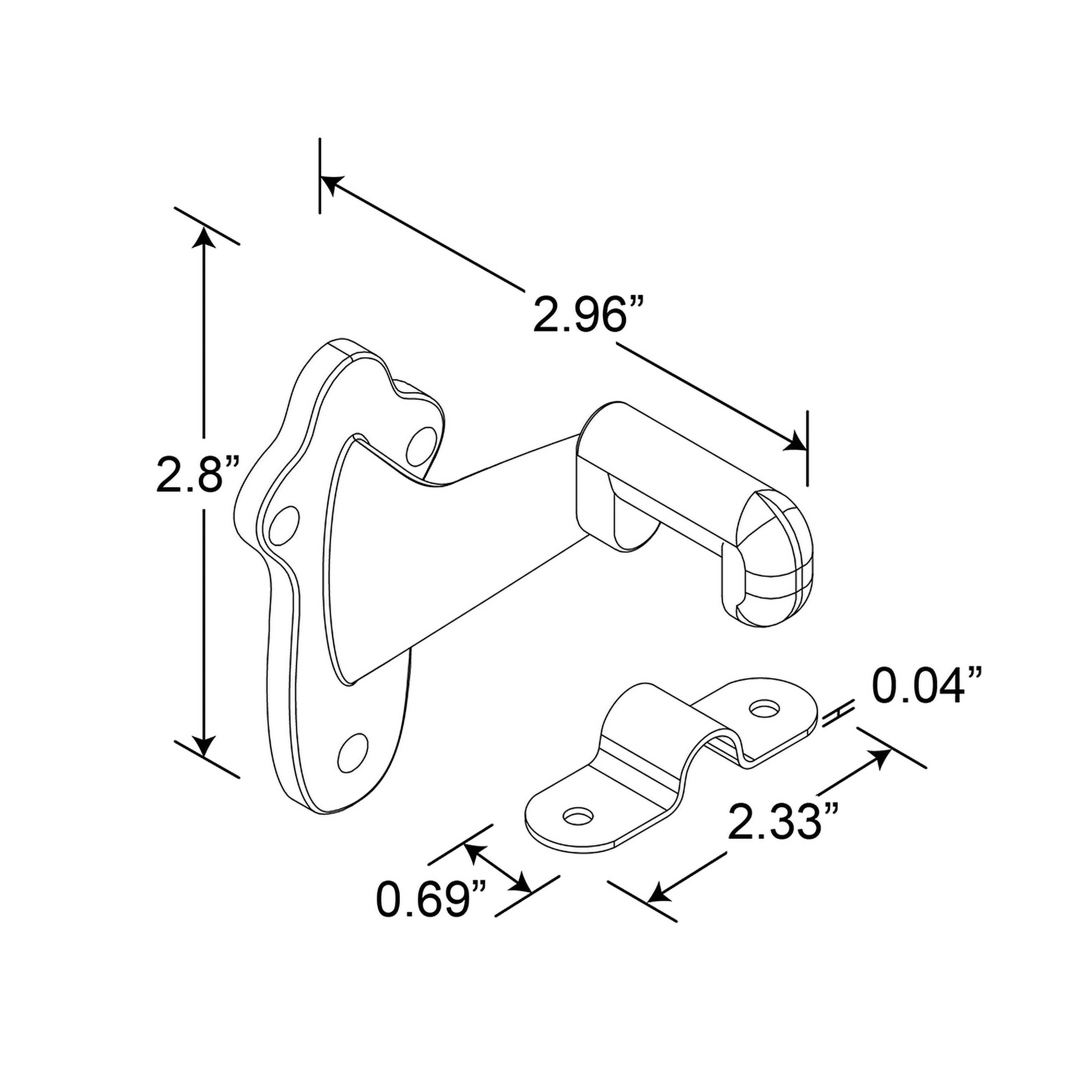 Staircase Handrail Support Bracket, Diecast Zinc Construction, Oil Rubbed Bronze (Single Pack)