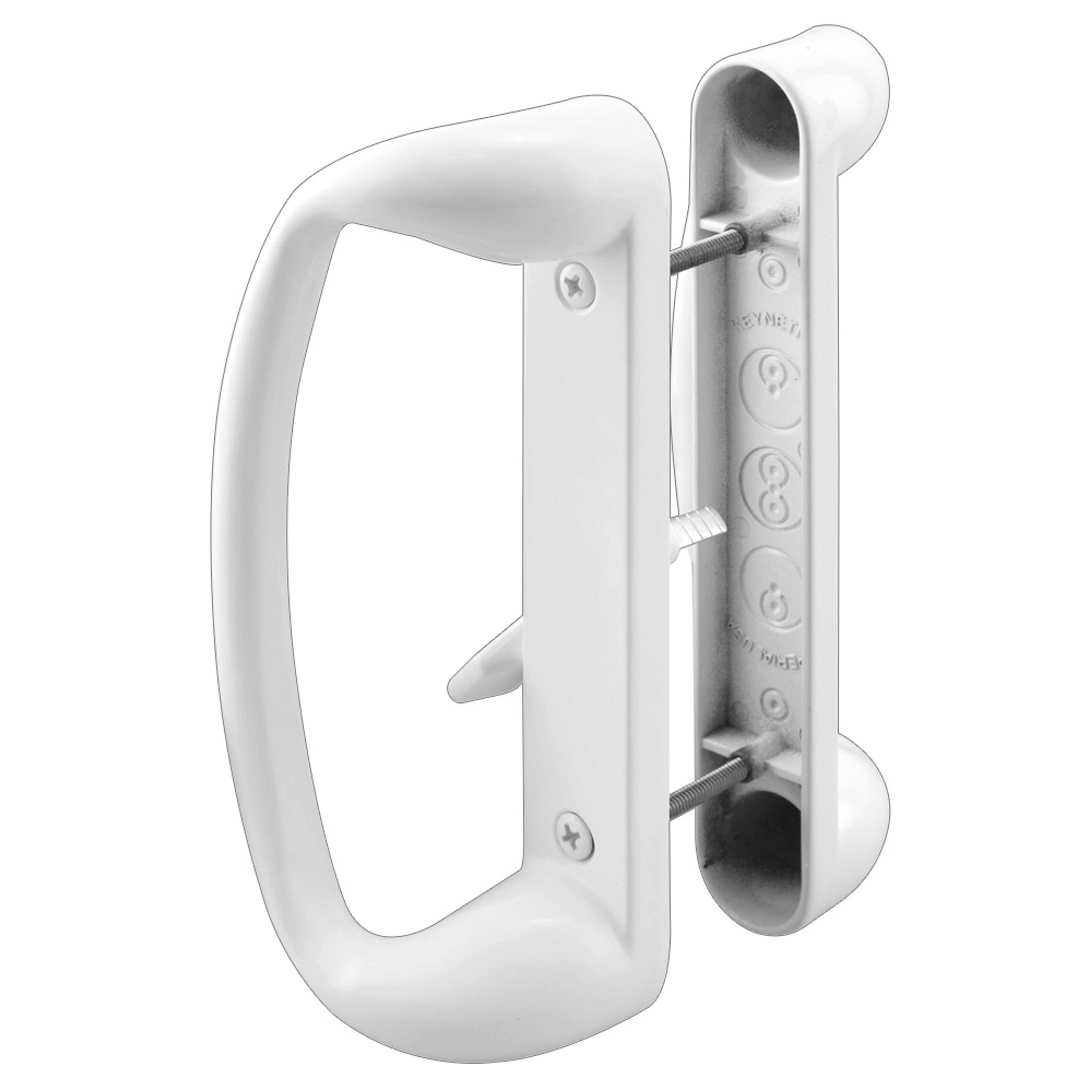 Sliding Glass Door Handle Set – Replace Old or Damaged Door Handles Quickly and Easily – Painted White Diecast, Mortise/Hook Style, Fits 3-15/16 in. Hole Spacing (1 Set)
