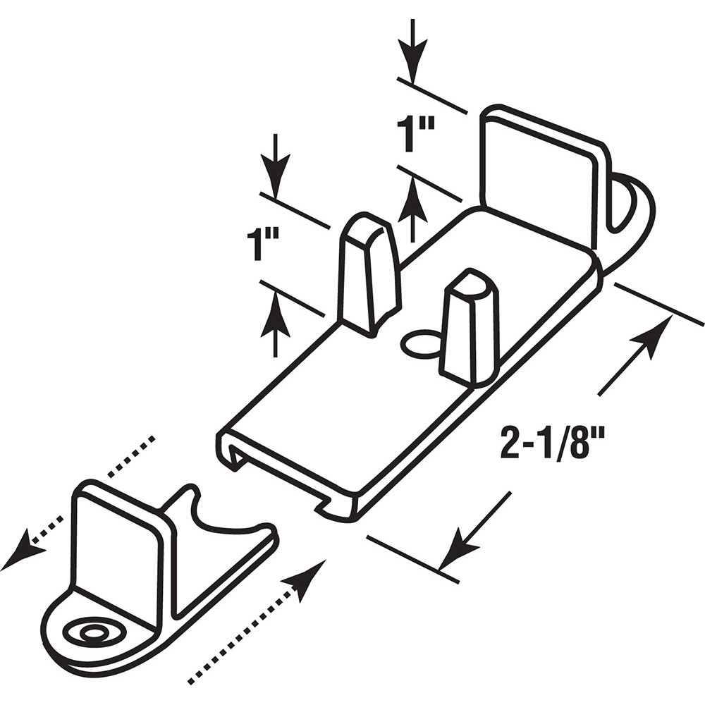 Closet Door Adjustable Guide, 1 in. High (2 Pack)