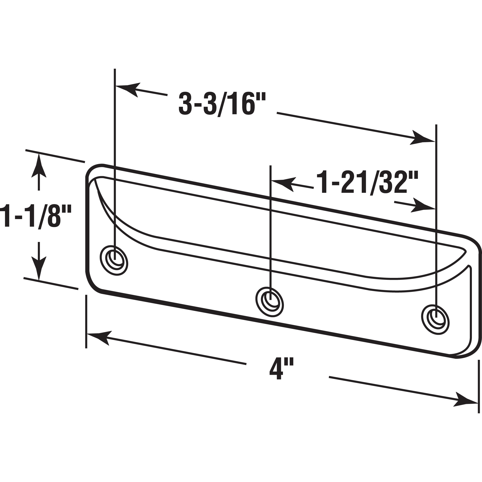 Deluxe Sash Lift, 3-3/16 in., Wrought Steel, Satin Nickel, Decorator (2 Pack)