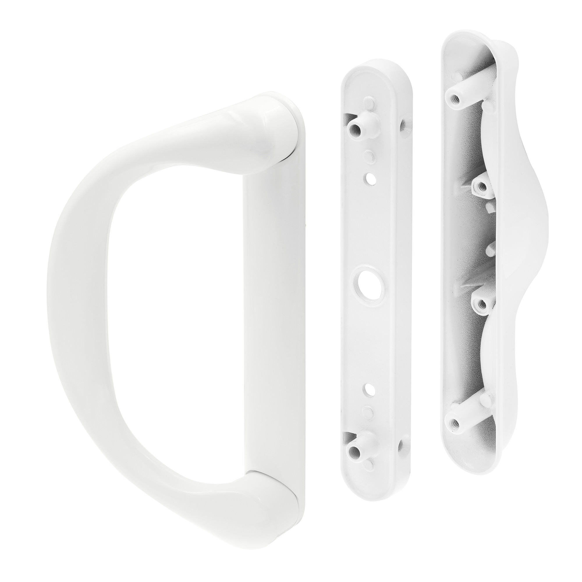 Diecast, White, Outside Patio Door Pull with Latch (Single Pack