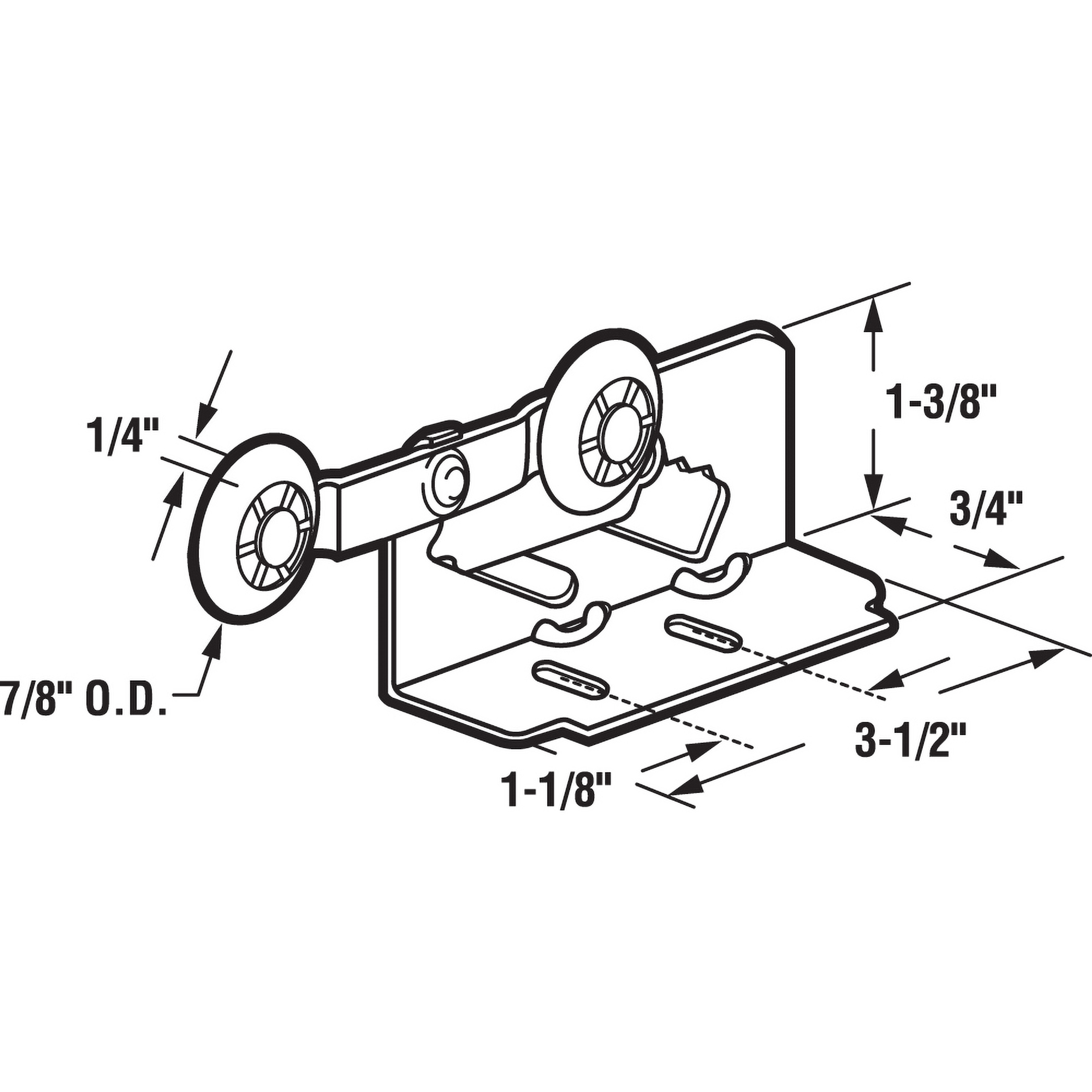 MP6531 |  Twin Pocket Door Roller, Top Mount (2 Pack)