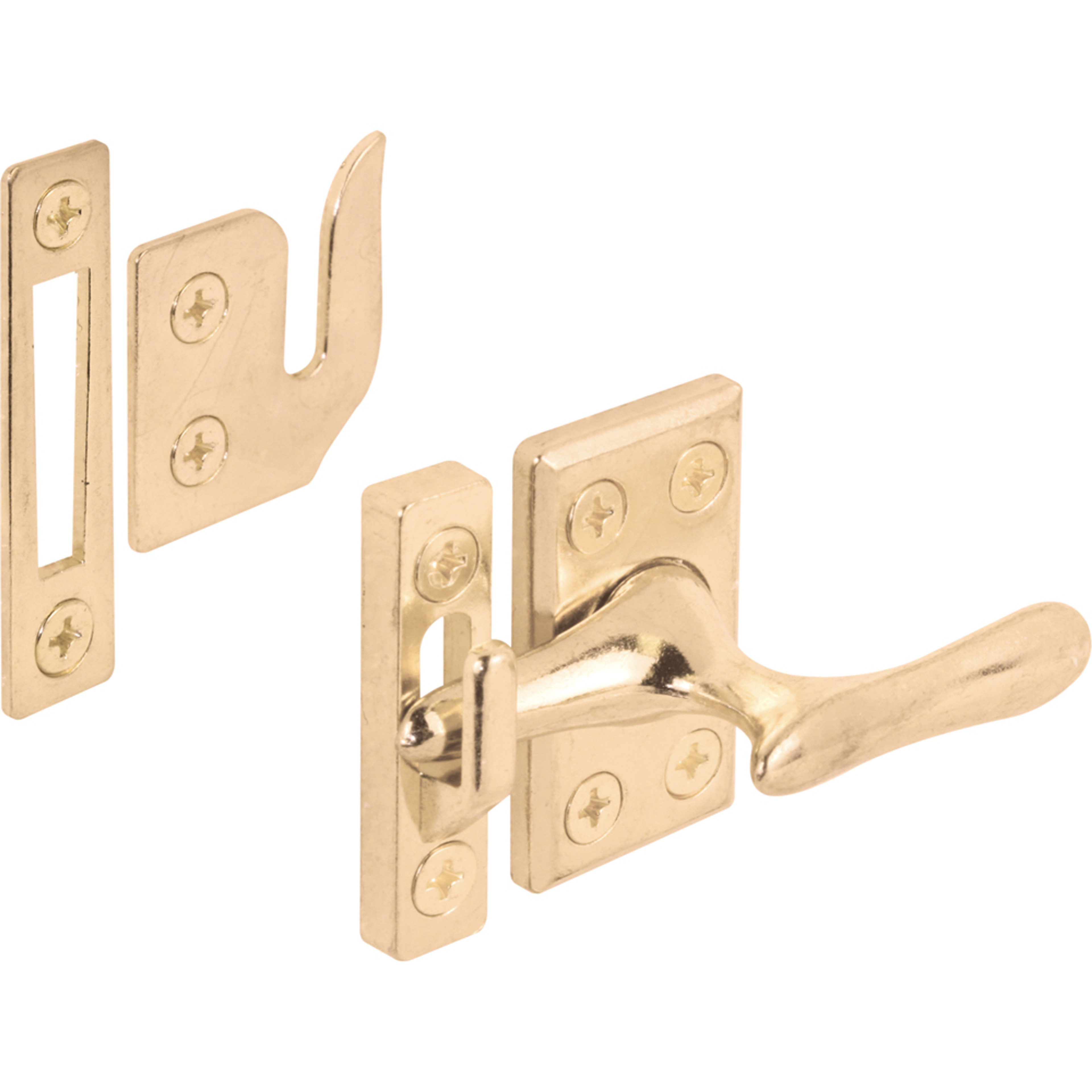 Casement Lock, Brass, 3 Keepers, Screws (1 Set)