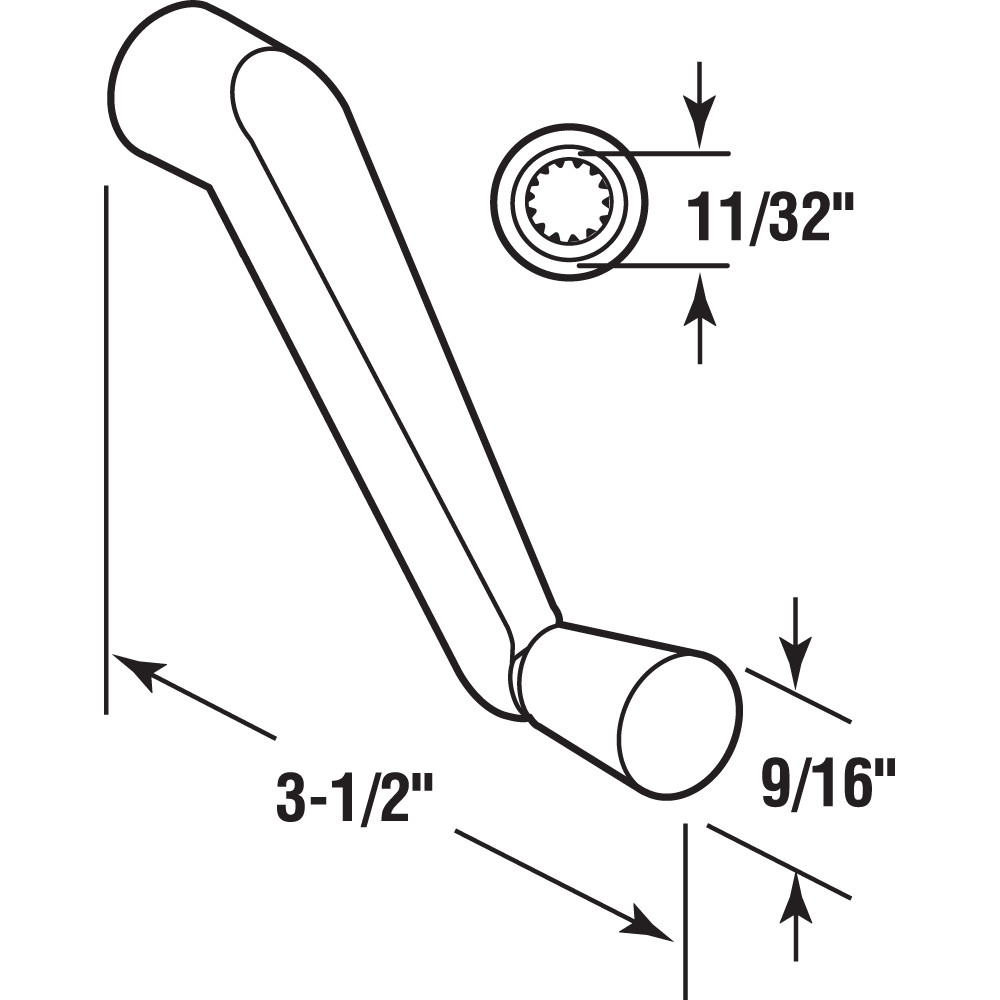 Casement Operator Crank Handle with 11/32 in. Bore, White (2 Pack)