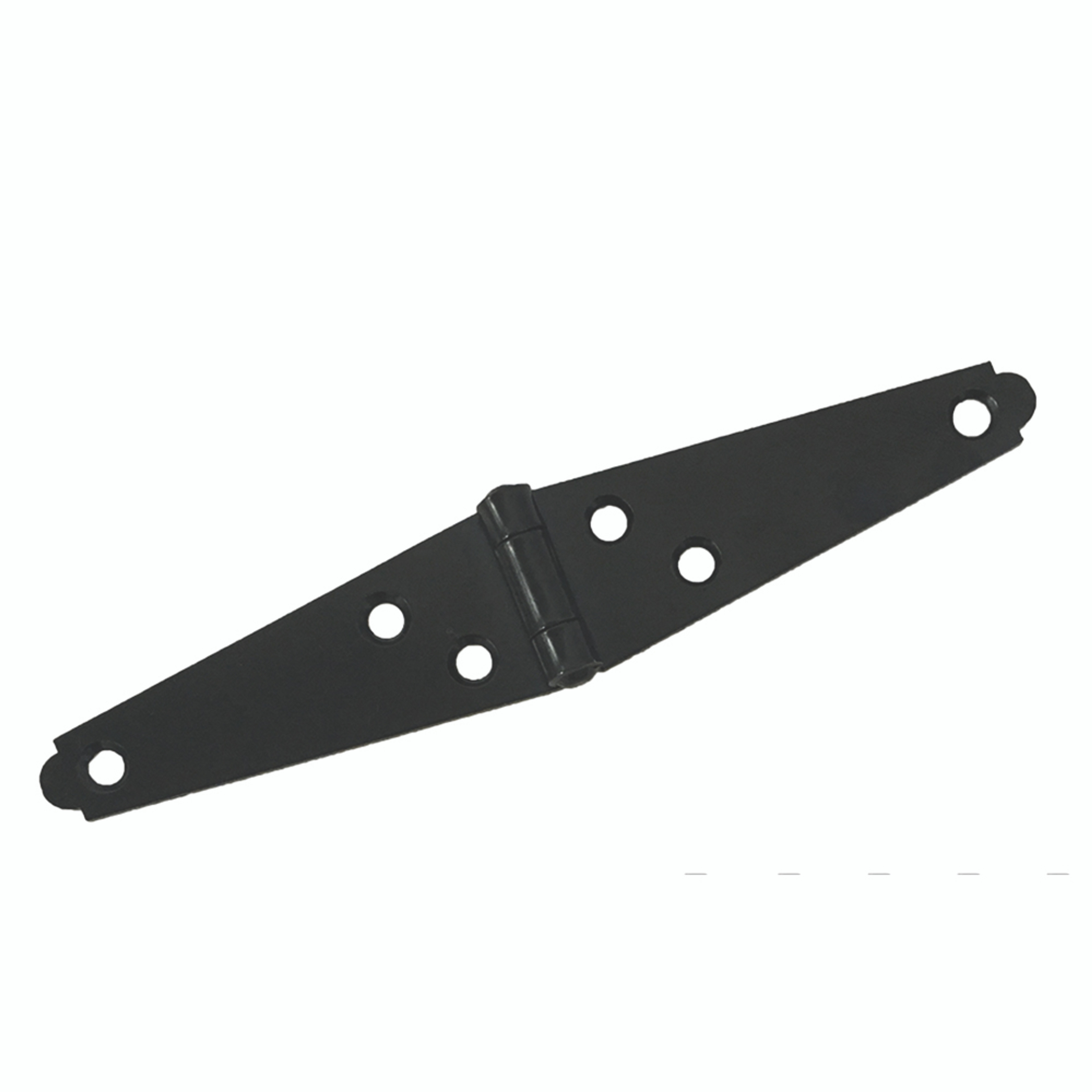 Strap Hinge, 1 in., Square Corners, Stamped Steel, Black-Painted Finish (2 Pack)
