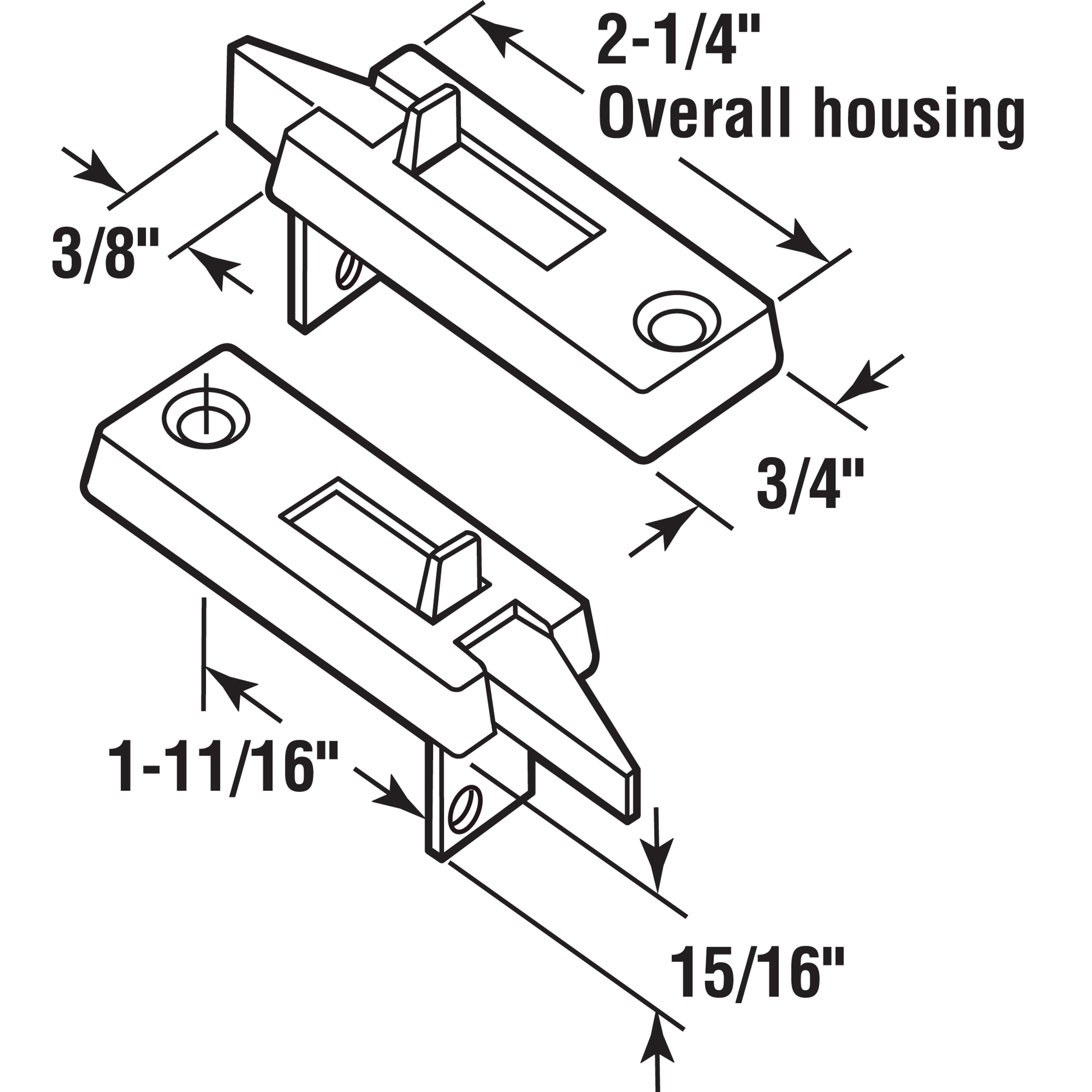 Vinyl Spring-Loaded Replacement Window Tilt Latch Pair, 1-11/16” Hole Center, Black (1 Set)