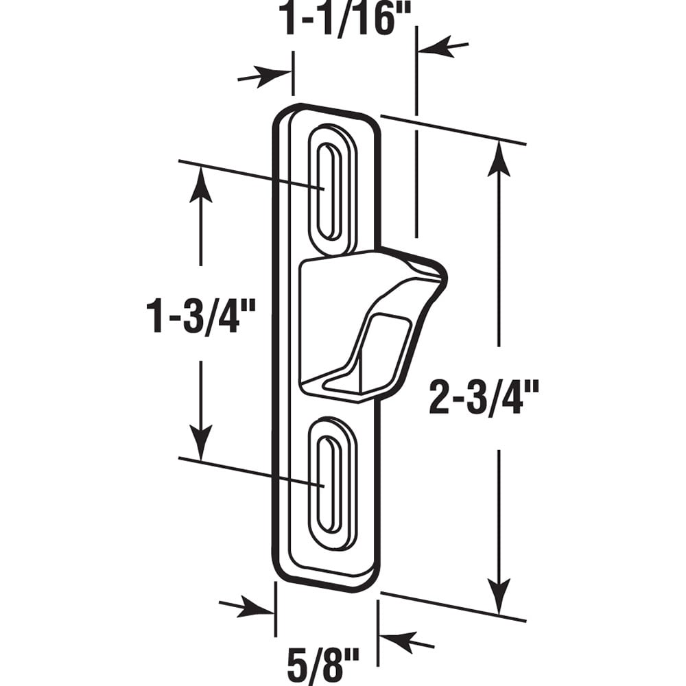 Sliding Door 1/2 in. Wide Keeper with Chrome Plated Diecast (2 Pack)