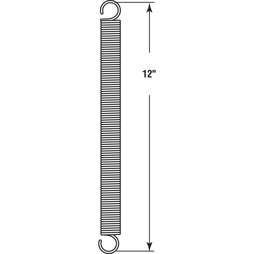 Extension Spring, 1 inch x 12 inches x .15, Steel, Single Loop, Open, Pack of 1
