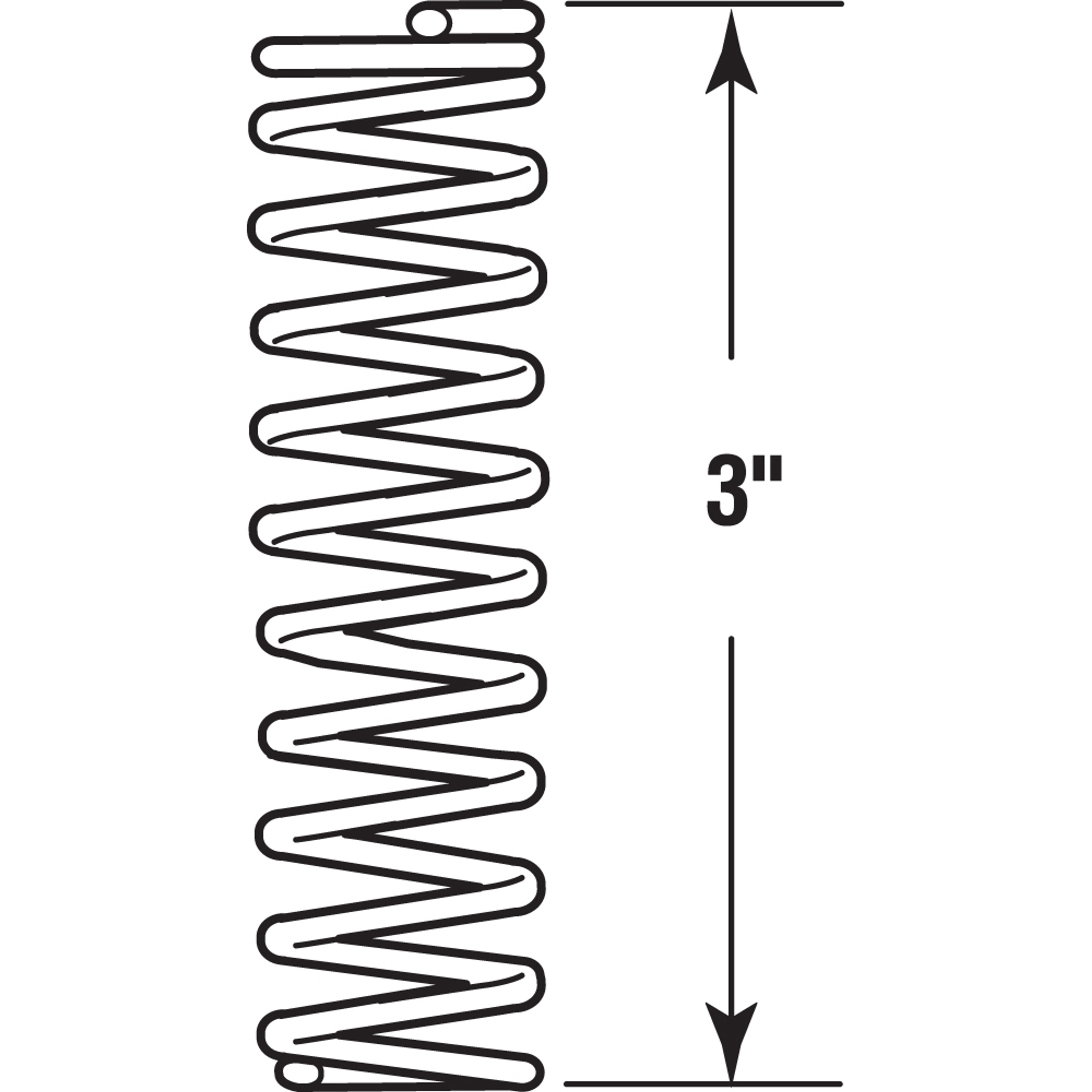 Compression Spring, 9/16 inch x 3 inches x .54 Wire Diameter, Spring Steel. Pack of 2